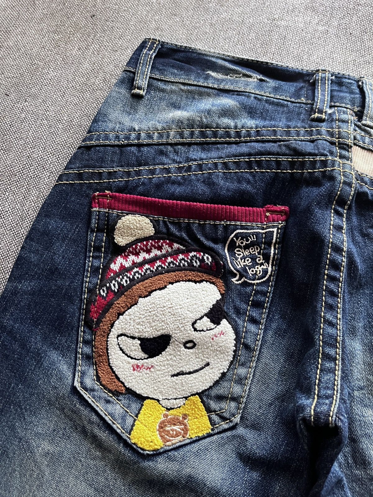 Japanese Brand yoshitomo Nara Lolita Faded Jeans Size US 31 - 4 Thumbnail