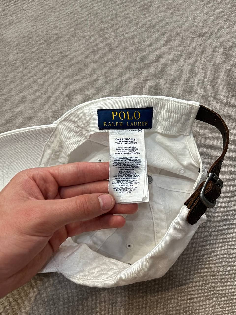 Polo Ralph Lauren Ralph Lauren #3 Big Pony White Cap Embroidery Leather Strap Size ONE SIZE - 5 Thumbnail