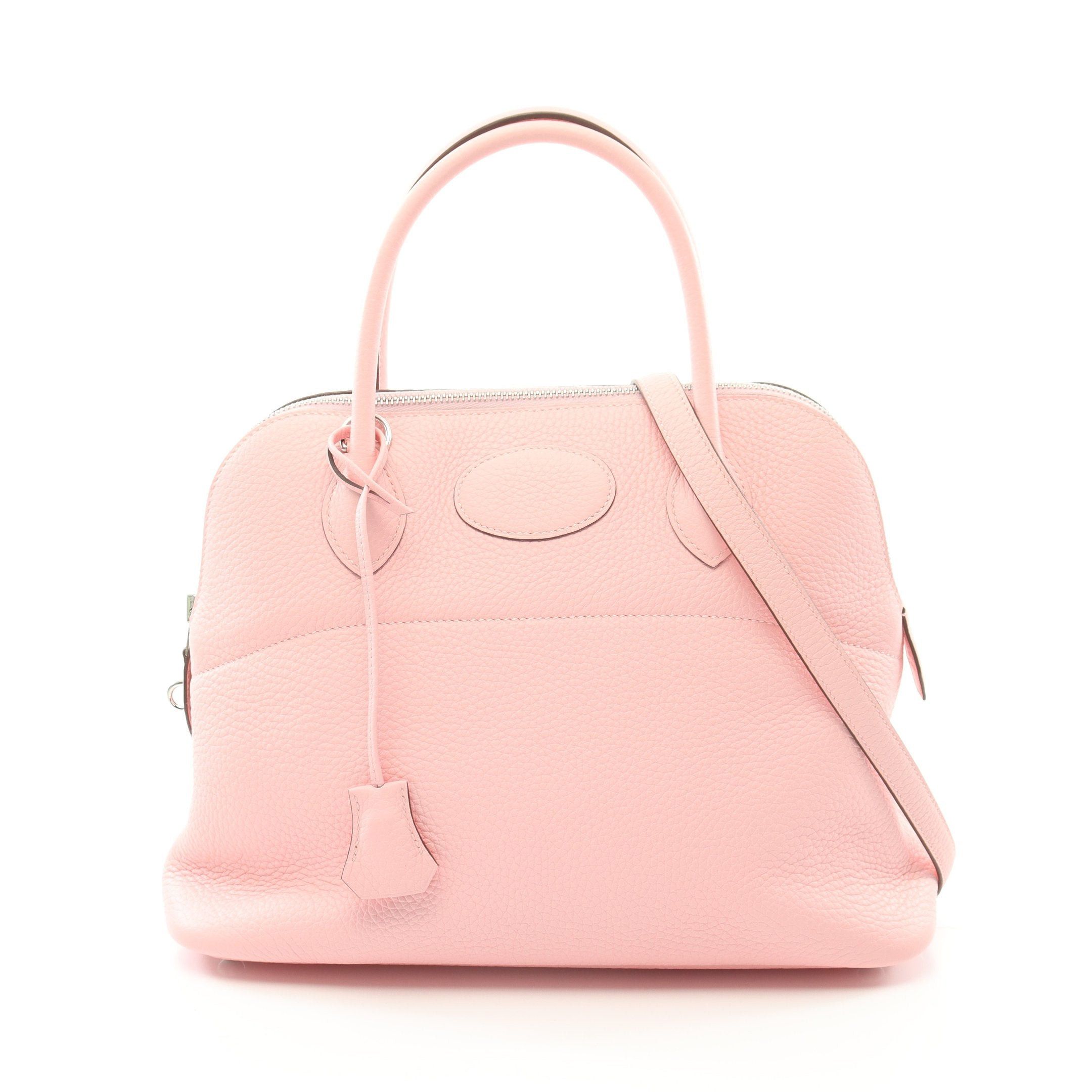 Hermes Hermes Bolide 31 Verso Rose Sakura Nata Handbag Clemence Leather Light Pink Off White Silver Hardware U Stamp Size ONE SIZE - 1 Thumbnail