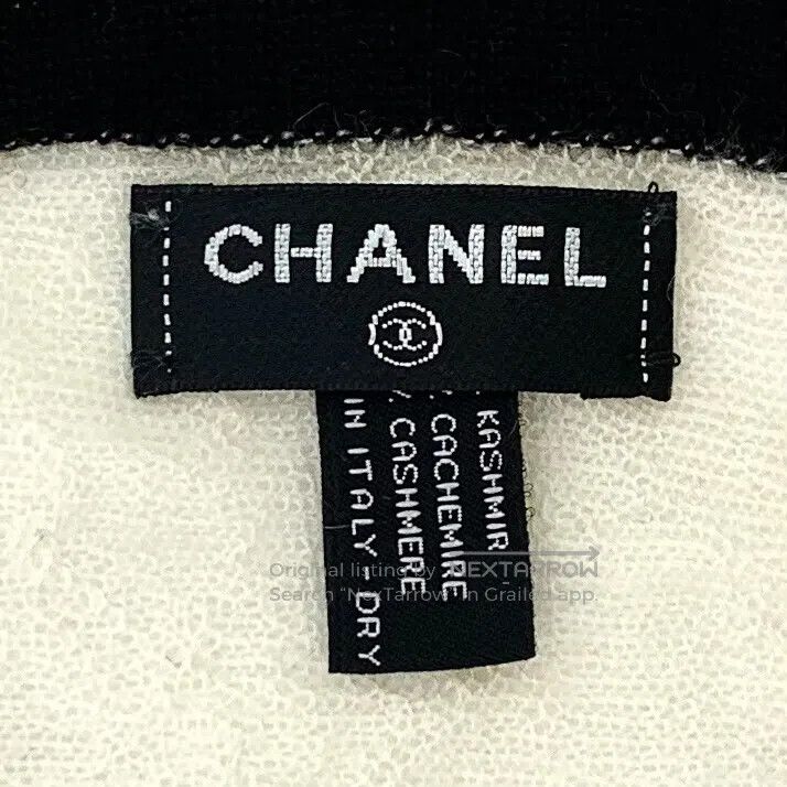 Chanel Chanel Beige double C embroidery cashmere scarf| Size ONE SIZE - 8 Thumbnail