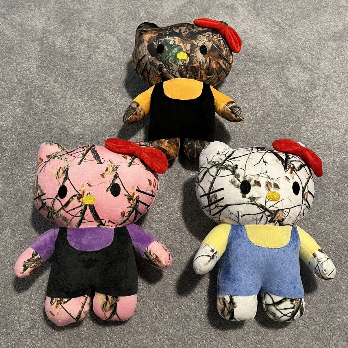 image of Fake Tree Asspizza Hello Kitty Camouflage Plushie 3 Pack 10”, Men's