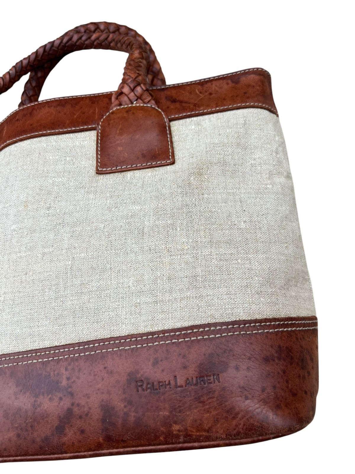 Ralph Lauren Vintage Ralph Lauren Patina Leather Hybrid Tote Bag Size ONE SIZE - 7 Thumbnail