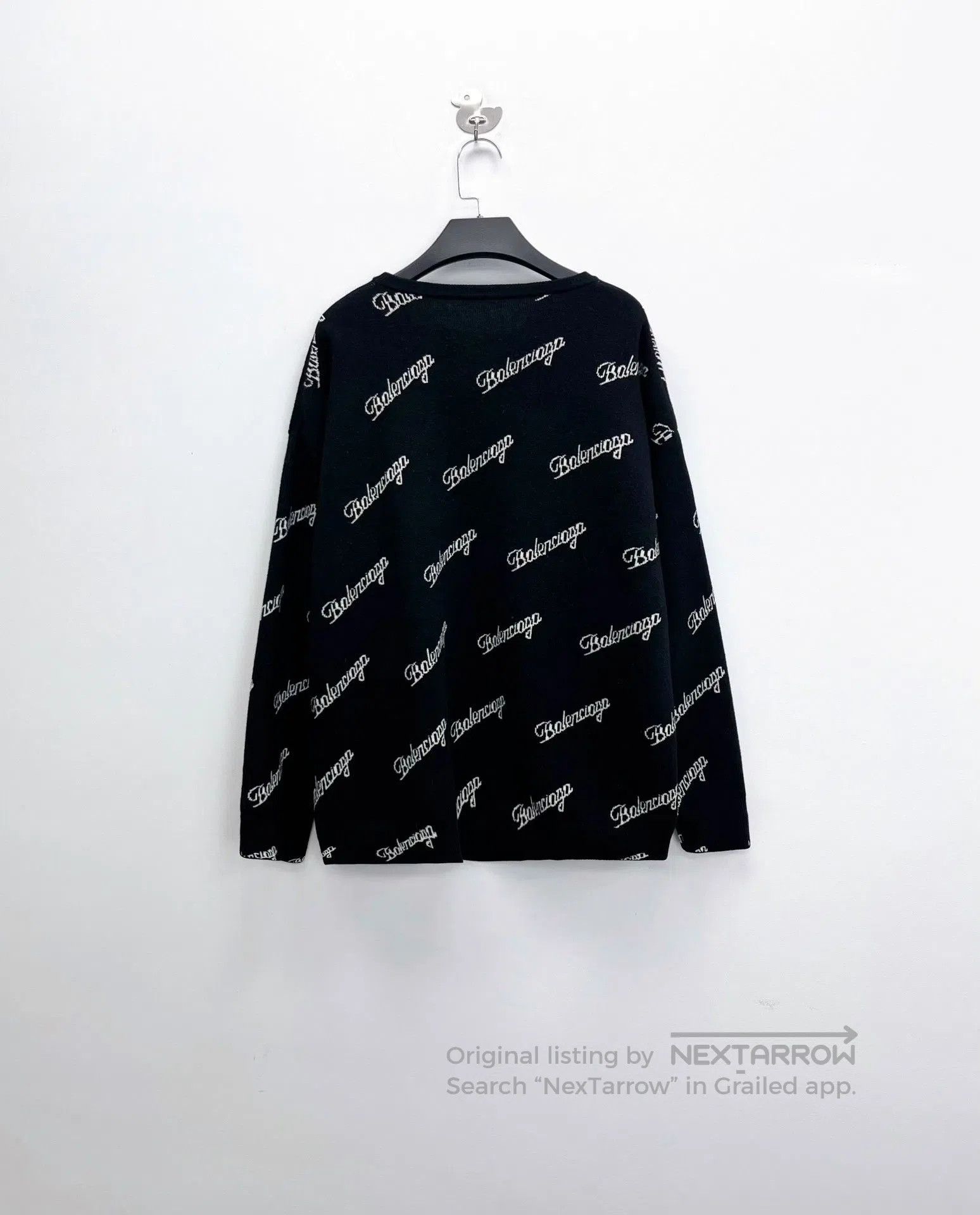 Balenciaga Balenciaga Black Cursive Knit Sweater. Size M / US 6-8 / IT 42-44 - 2 Thumbnail