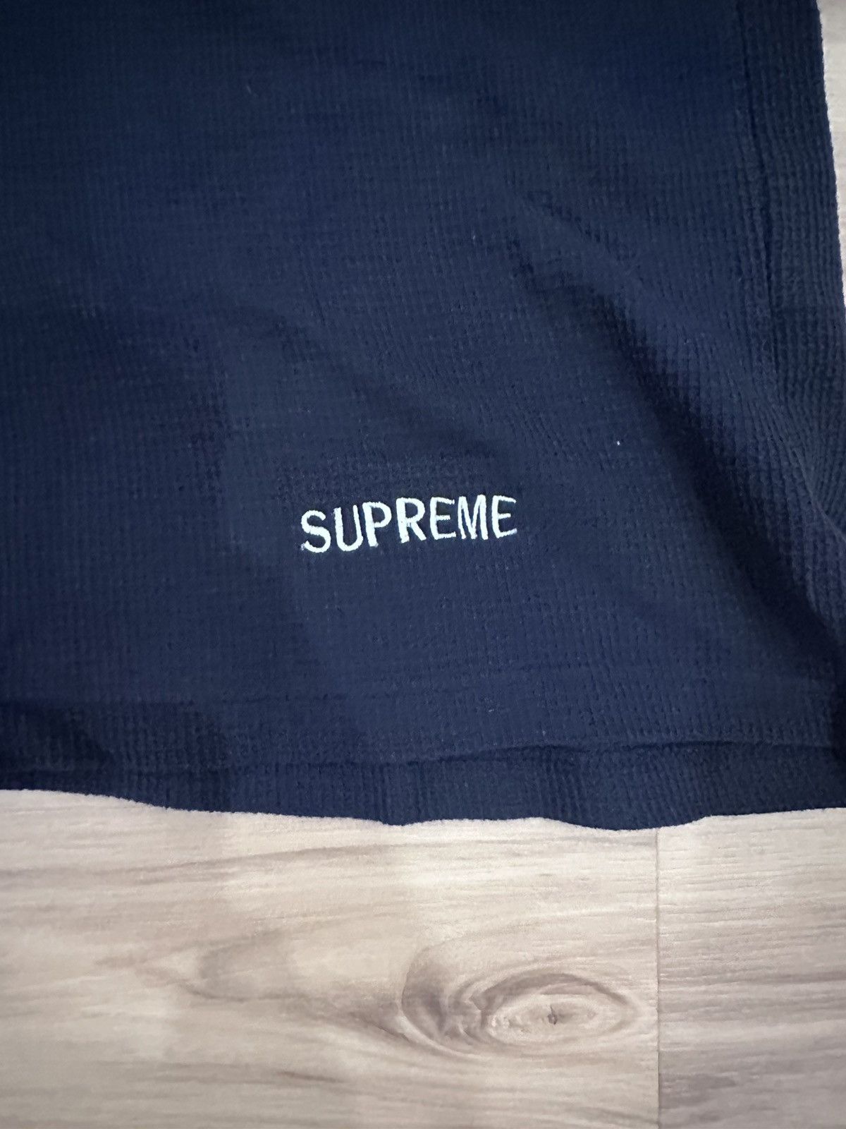 Supreme Supreme waffle knit tee xl navy Size US XL / EU 56 / 4 - 2 Thumbnail