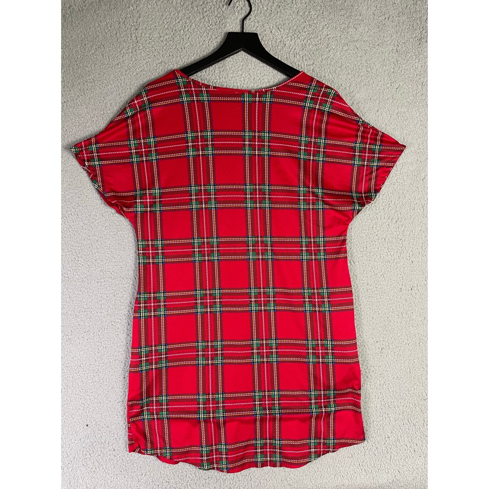 Other Joyspun Women's Red Plaid Nightgown Pajama Shirt Size Small Size ONE SIZE - 4 Thumbnail