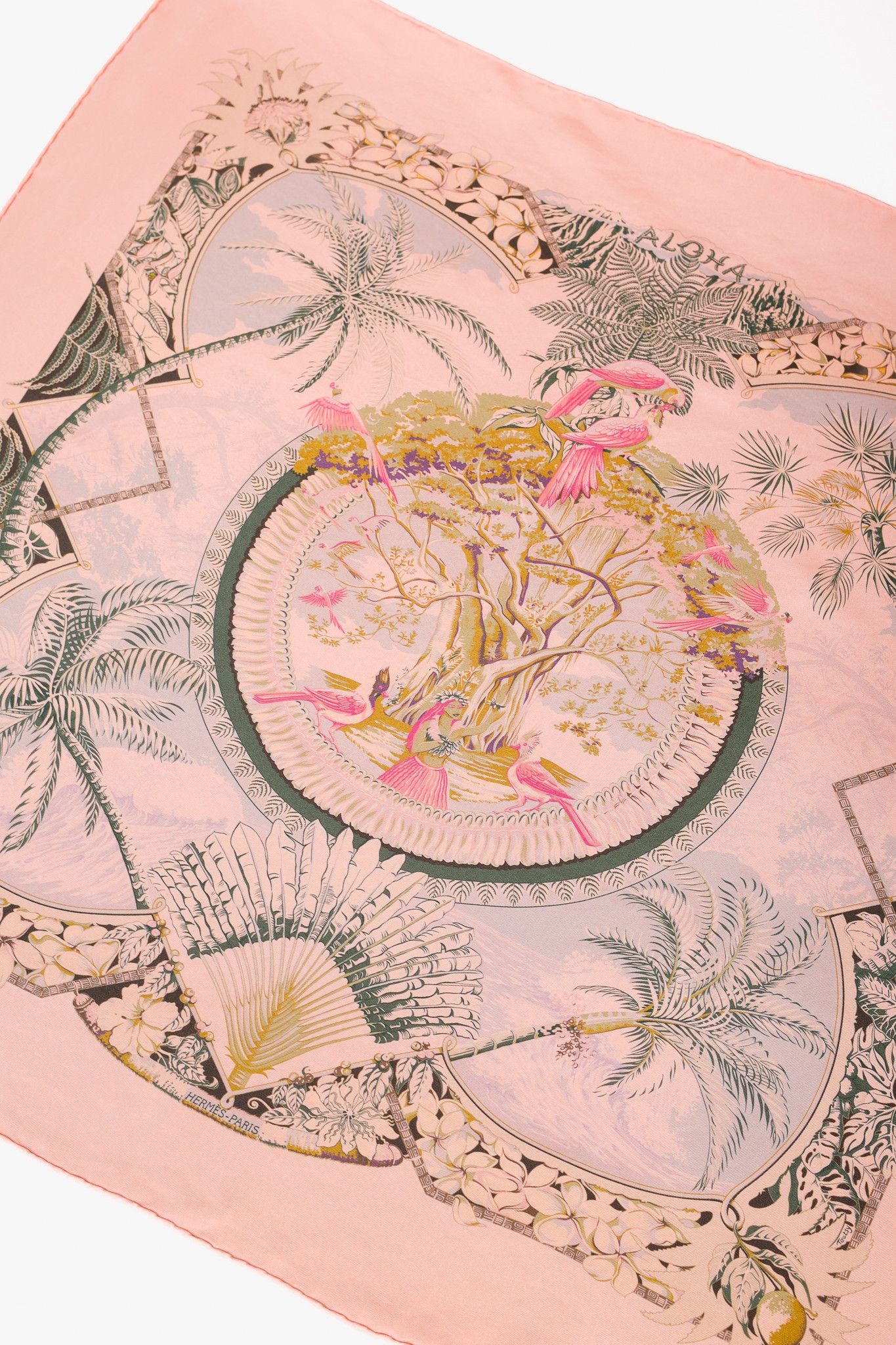 Hermes Hermes Silk Aloha Scarf 70 Rose Pale Silk Scarf Size ONE SIZE - 2 Thumbnail