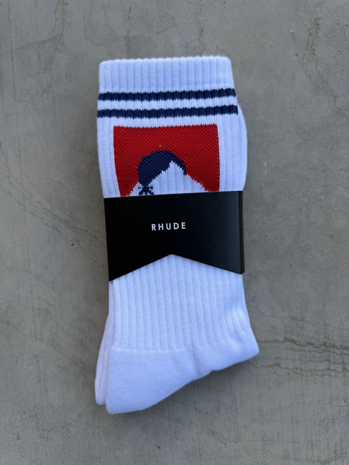 Rhude Rhude Moonlight Logo Socks White/Blue/Red Size ONE SIZE - 1 Thumbnail