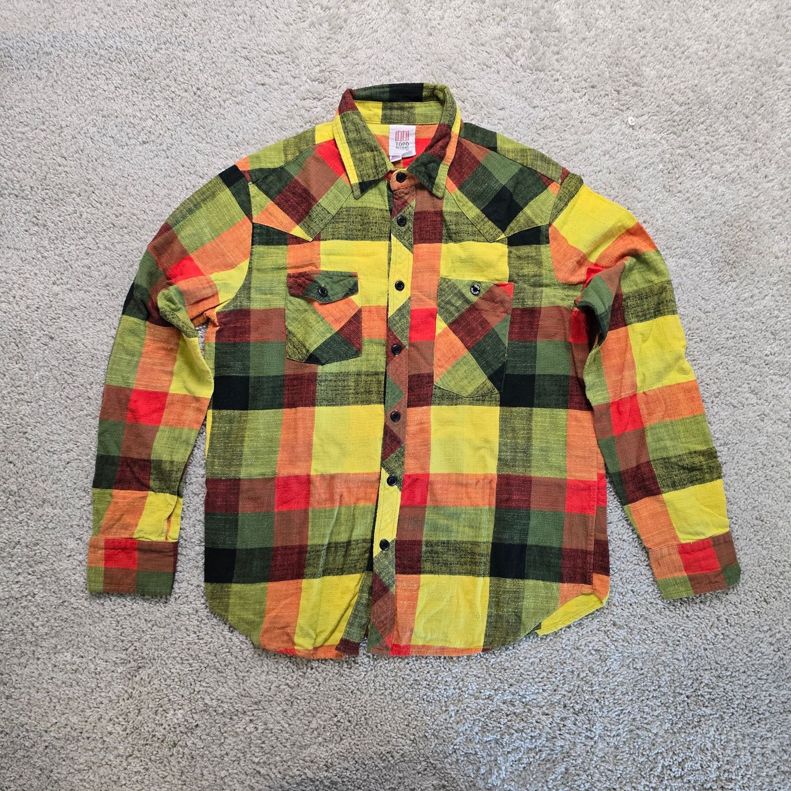 Topo Designs Topo Designs Mens discontinued Flannel Plaid Button Shirt L Size US L / EU 52-54 / 3 - 1 Thumbnail
