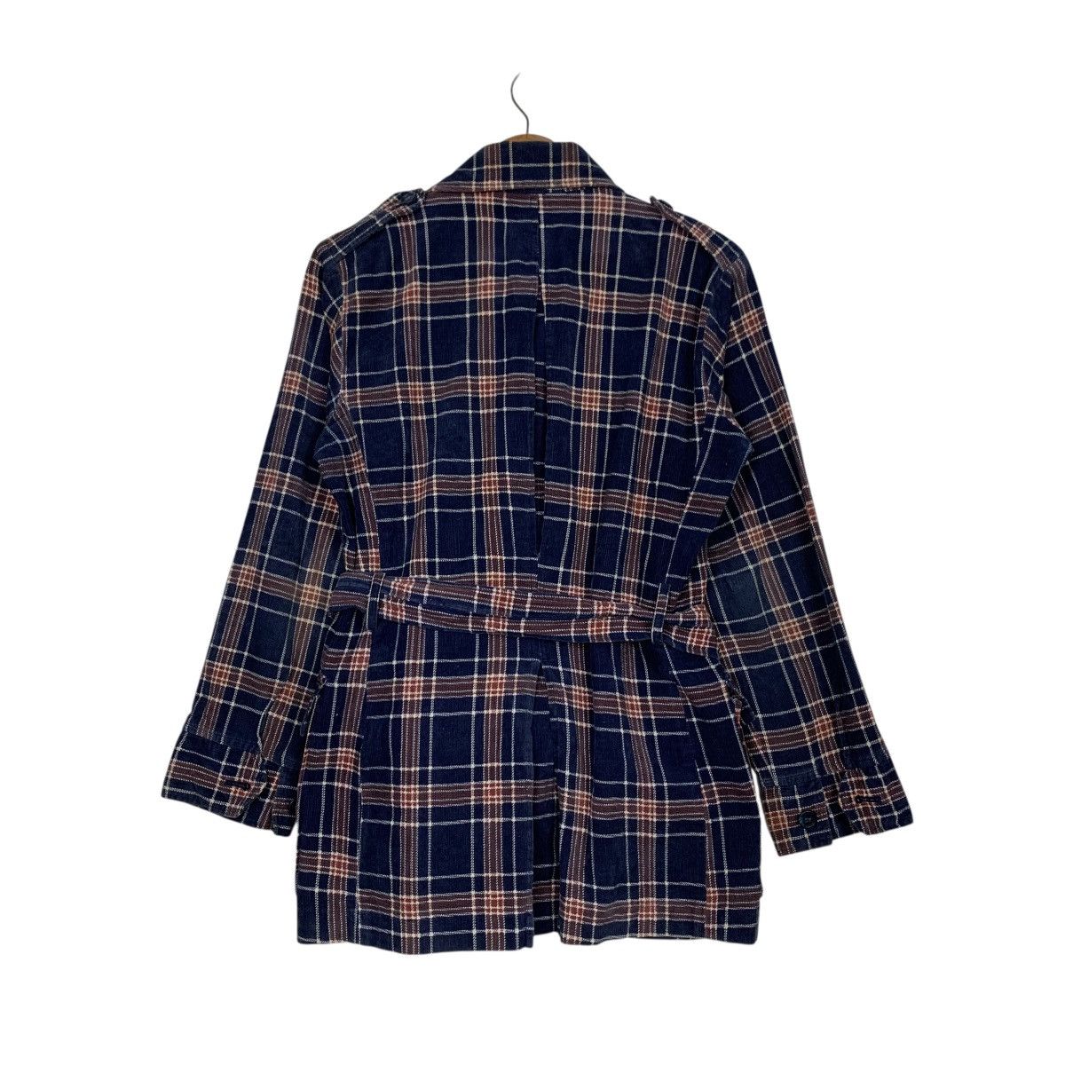 Japanese Brand VANBON & V-ROLA Checked Belted Flannel Shirt #2924-C132 Size US L / EU 52-54 / 3 - 7 Thumbnail