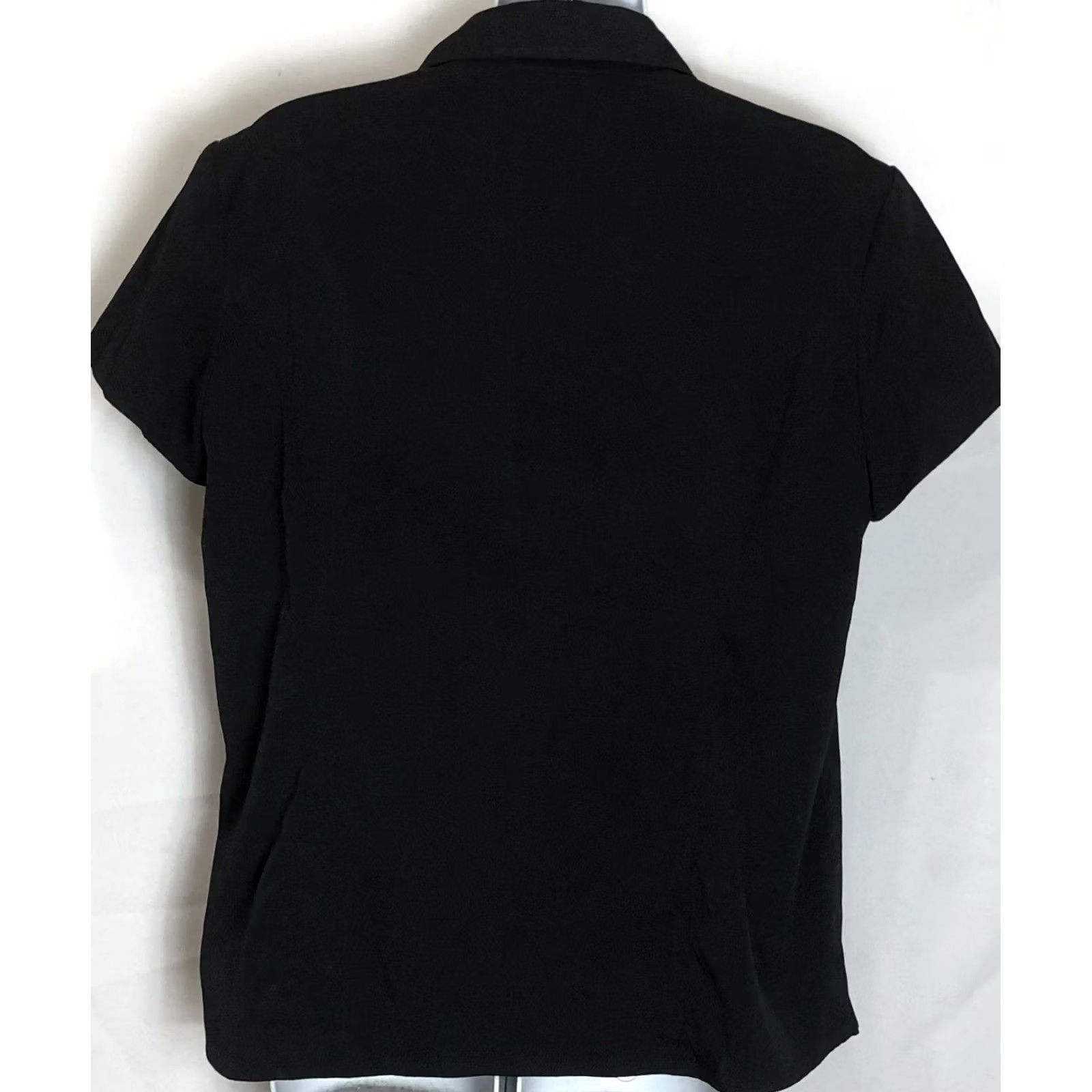 Style & Co Style Co top 14 Blk short sleeve buckle empire button up collar capsule modest Size XL / US 12-14 / IT 48-50 - 3 Thumbnail