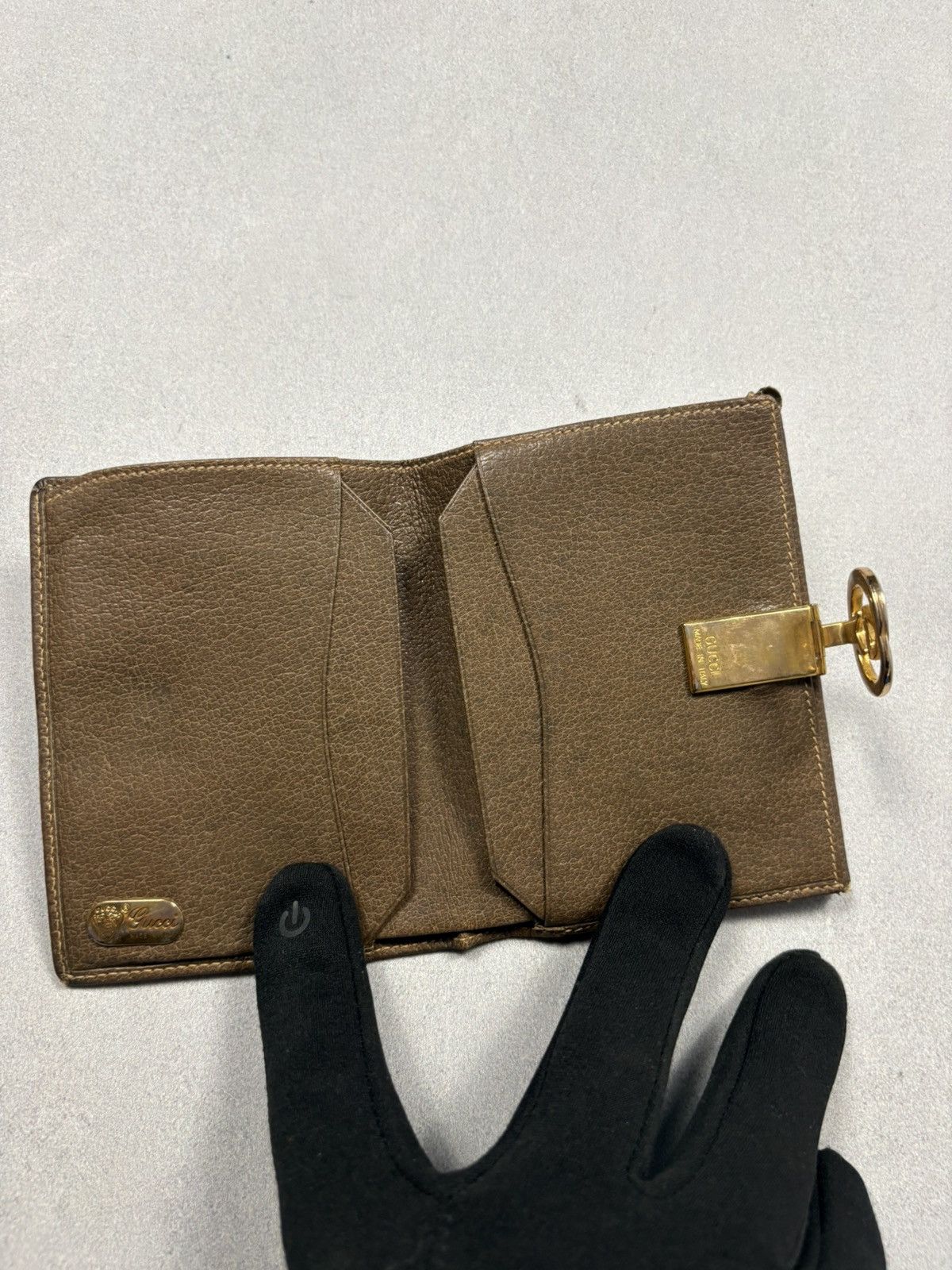Gucci Vintage 90s Gucci GG Monogram Canvas Wallet Metal Logo Size ONE SIZE - 6 Thumbnail