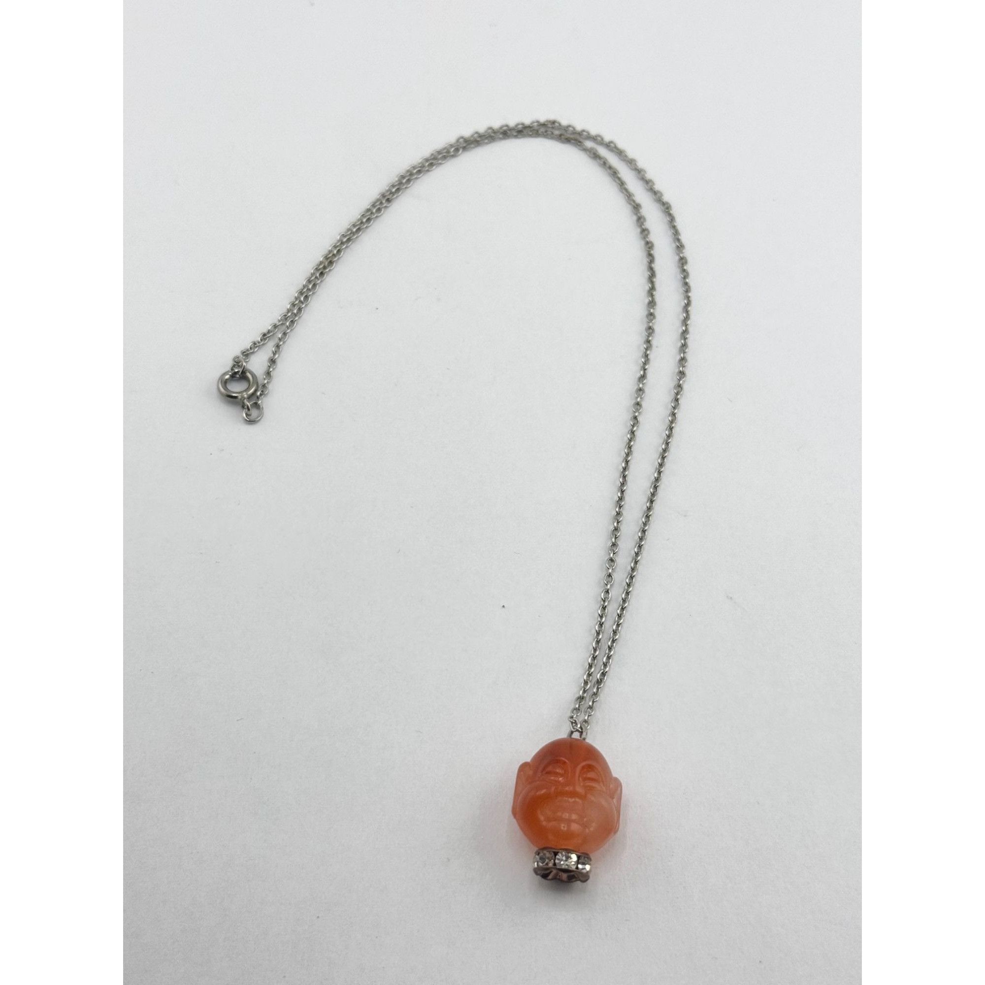 Vintage Vintage orange rhinestone Buddha charm necklace Size ONE SIZE - 3 Thumbnail