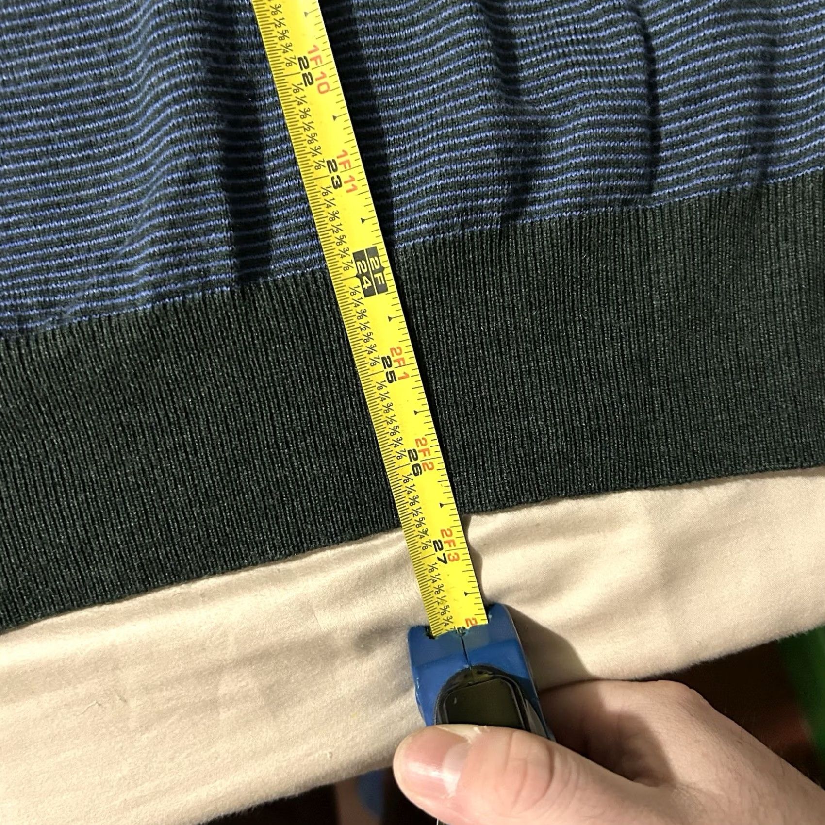 Peter Millar Peter Millar Sweater Mens L Wool Quarter Zip Striped Merino Blue Size US L / EU 52-54 / 3 - 7 Thumbnail