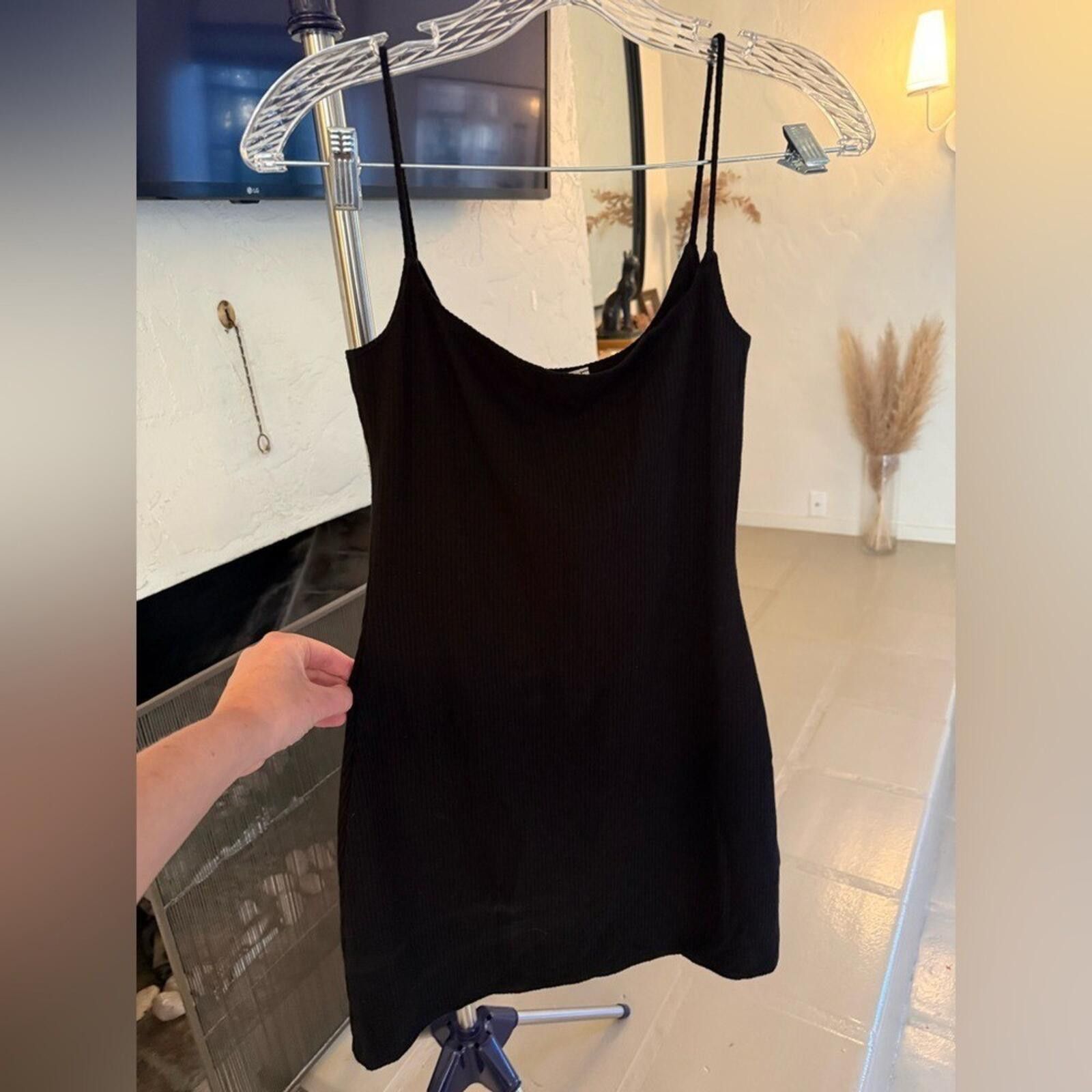 Reformation Reformation Jeans Black Mini Dress Ribbed Bodycon S Size S / US 4 / IT 40 - 5 Thumbnail
