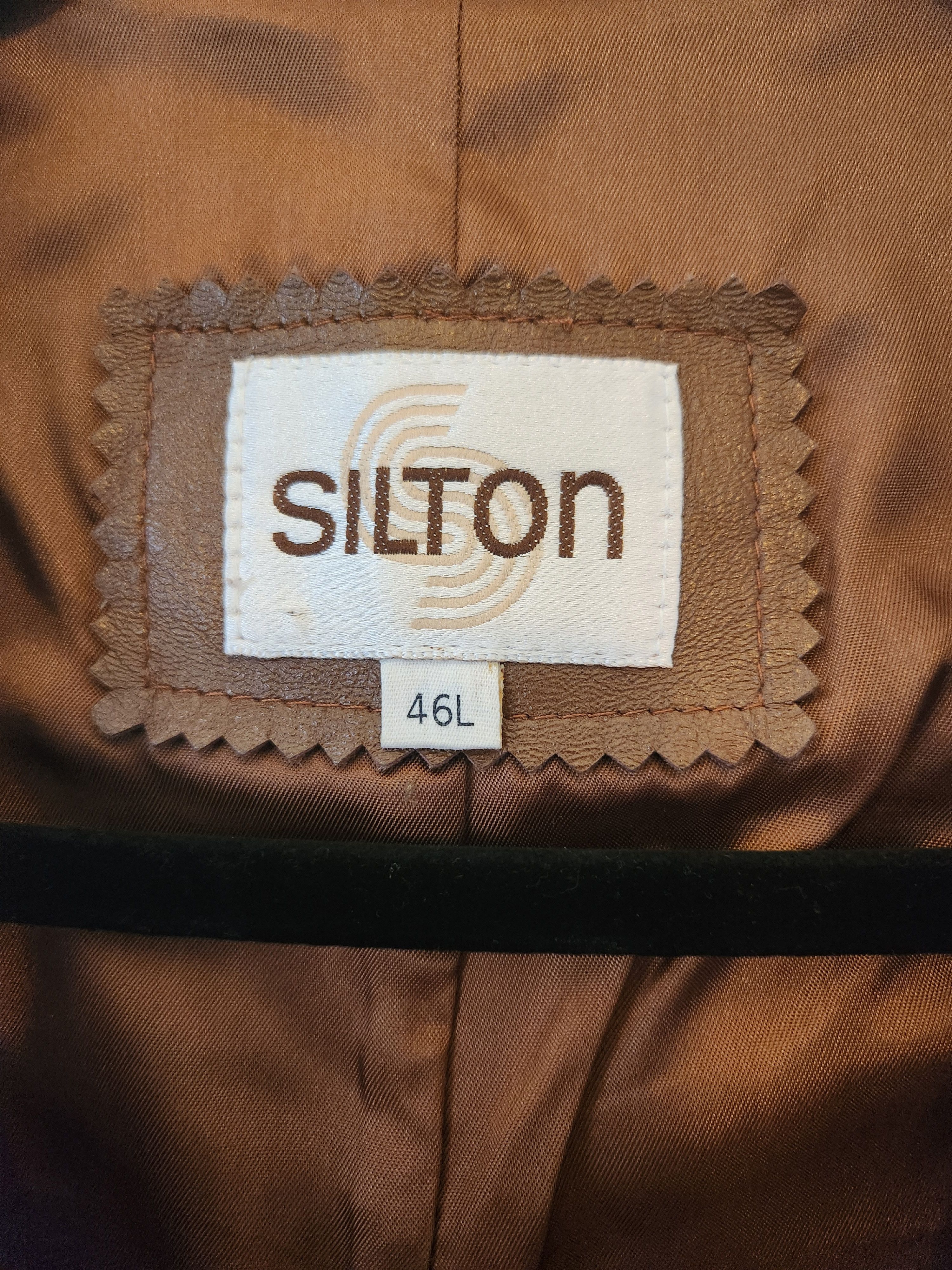Other Vintage Silton Men's Brown 100% Leather Western Style Vest Size US L / EU 52-54 / 3 - 3 Thumbnail
