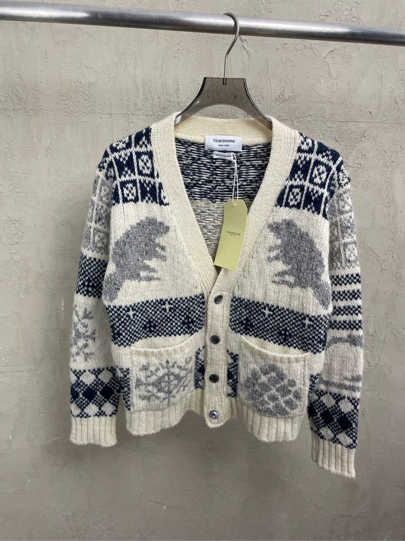 Thom Browne Thom browne Beige squirrel pine fruit Tibetan blue pattern Size S / US 4 / IT 40 - 1 Thumbnail