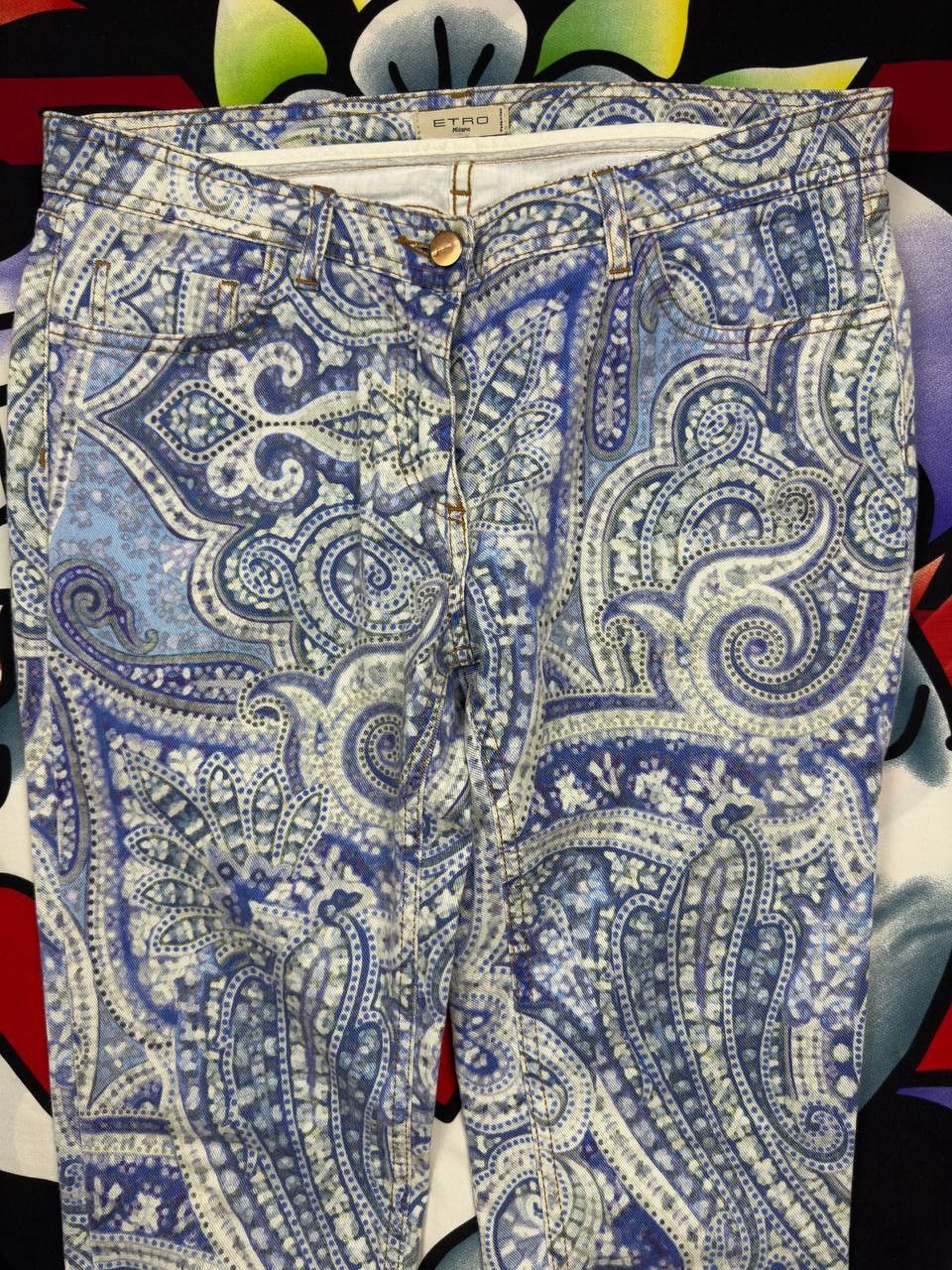 Etro ETRO Milano Luxury Designer Jeans Paisley Slim Pants Size 30 Size 30" / US 8 / IT 44 - 7 Thumbnail