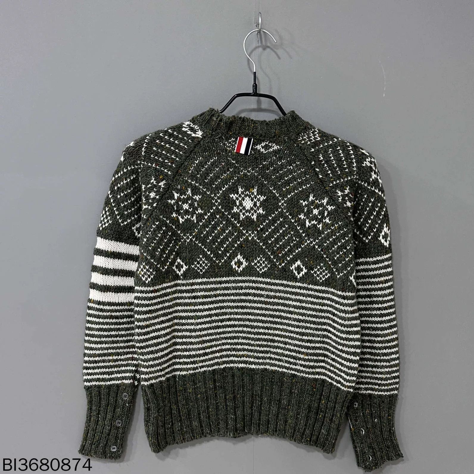 Thom Browne Dark Fair Isle Knit Sweater Thom Browne Size US XS / EU 42 / 0 - 1 Thumbnail