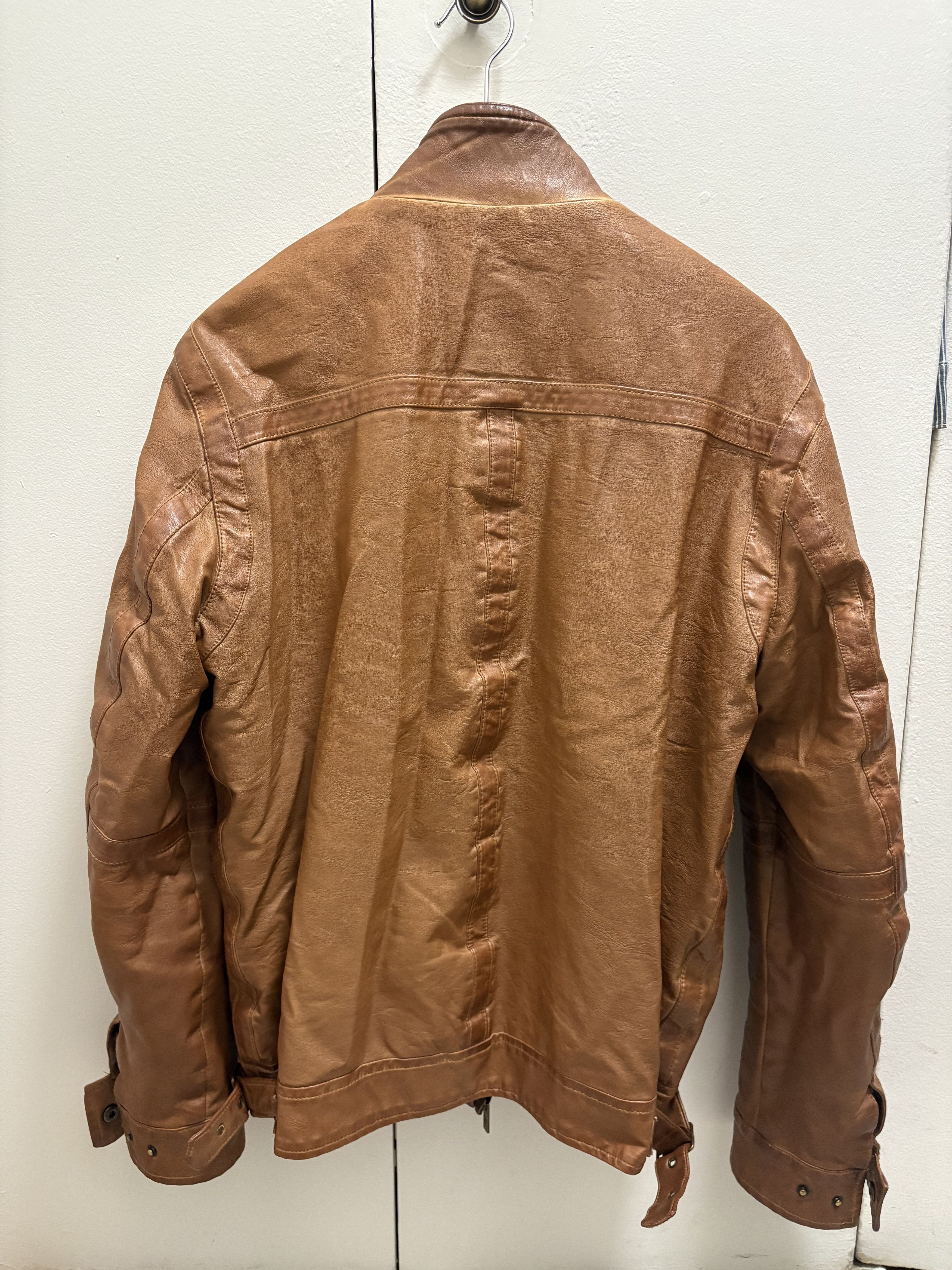 Desigual Light brown leather jacket Size US XL / EU 56 / 4 - 2 Thumbnail