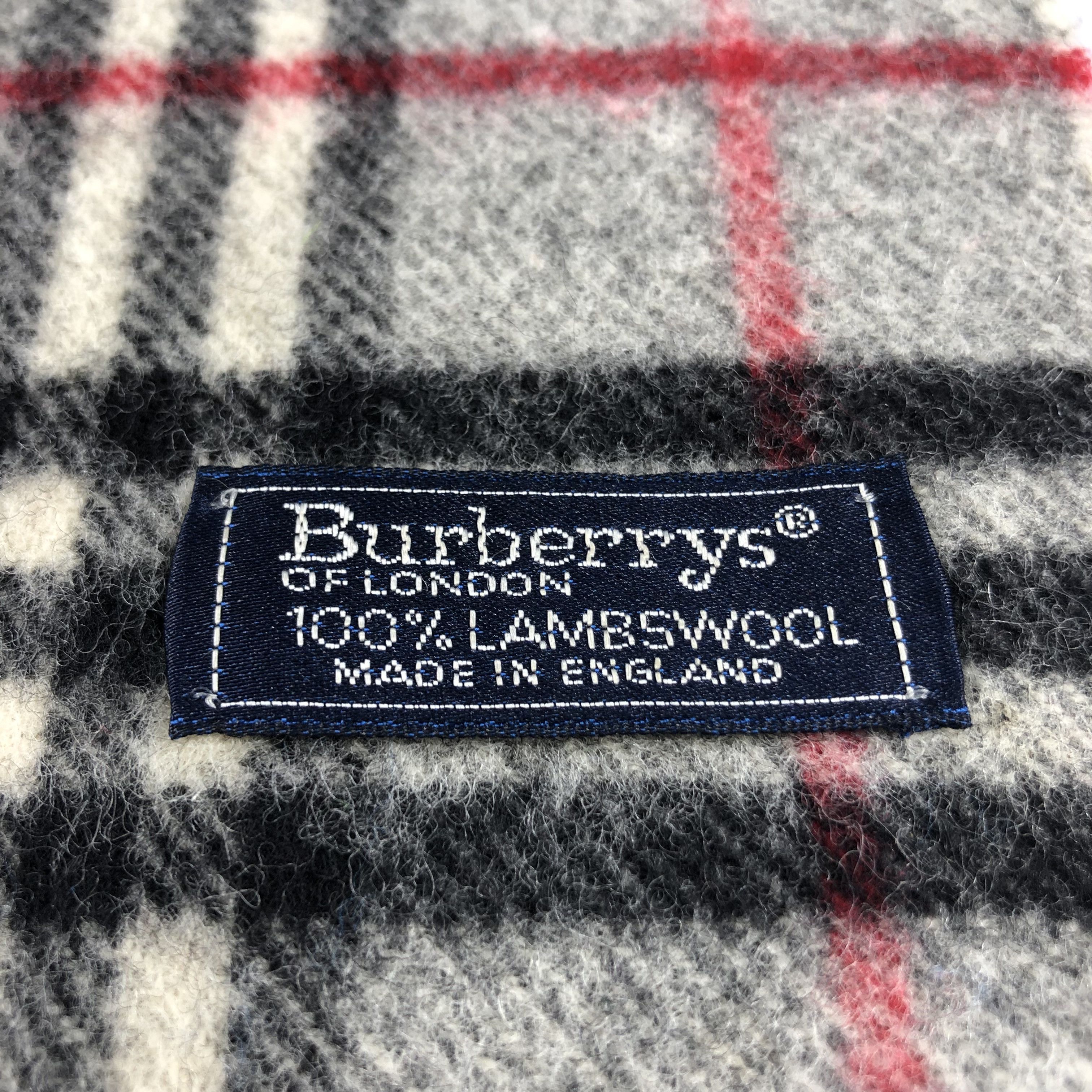 Burberry Burberrys Nova Check Grey Wool Scarf Muffler V1028 Size ONE SIZE - 4 Thumbnail
