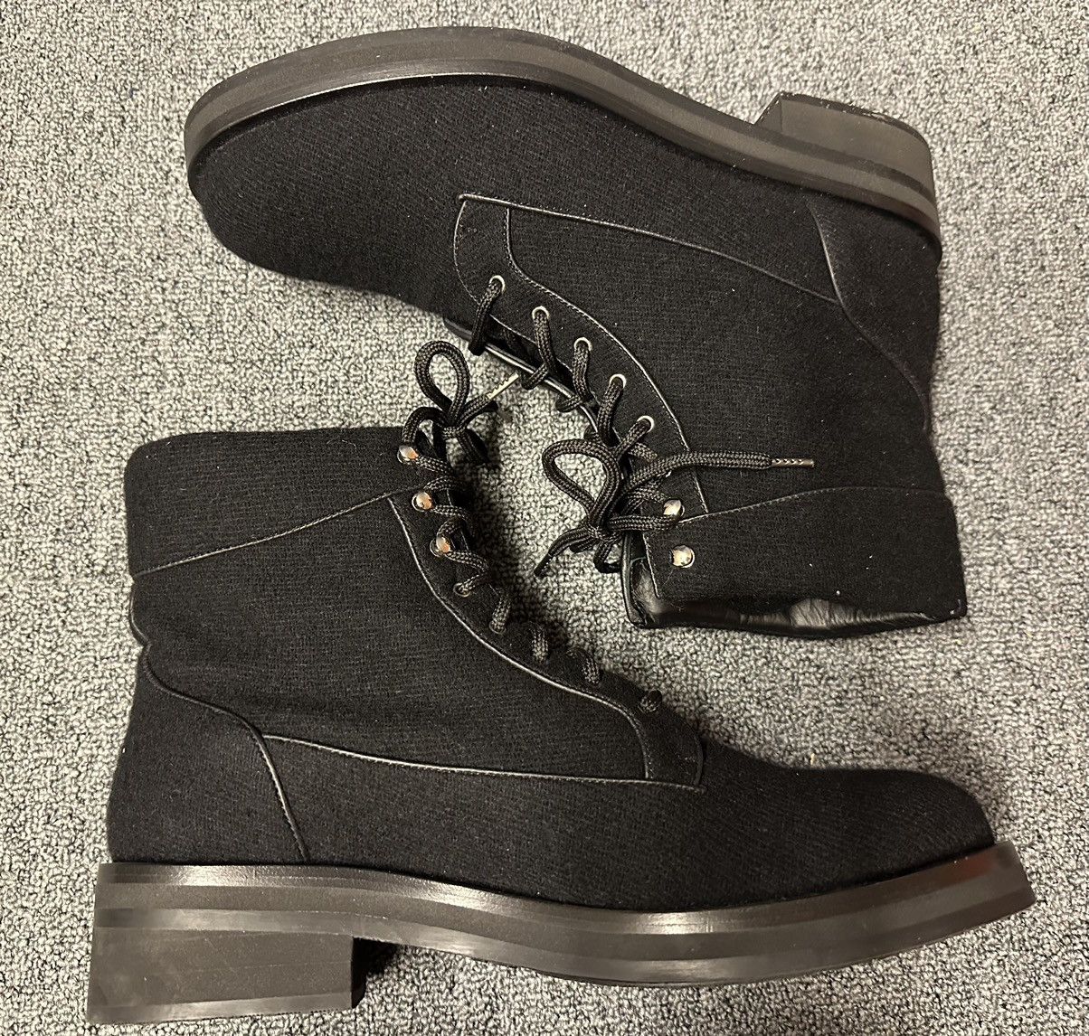 Chanel Chanel 2016 Wool Ankle Lace-Up Boots Size US 12 / EU 45 - 5 Thumbnail