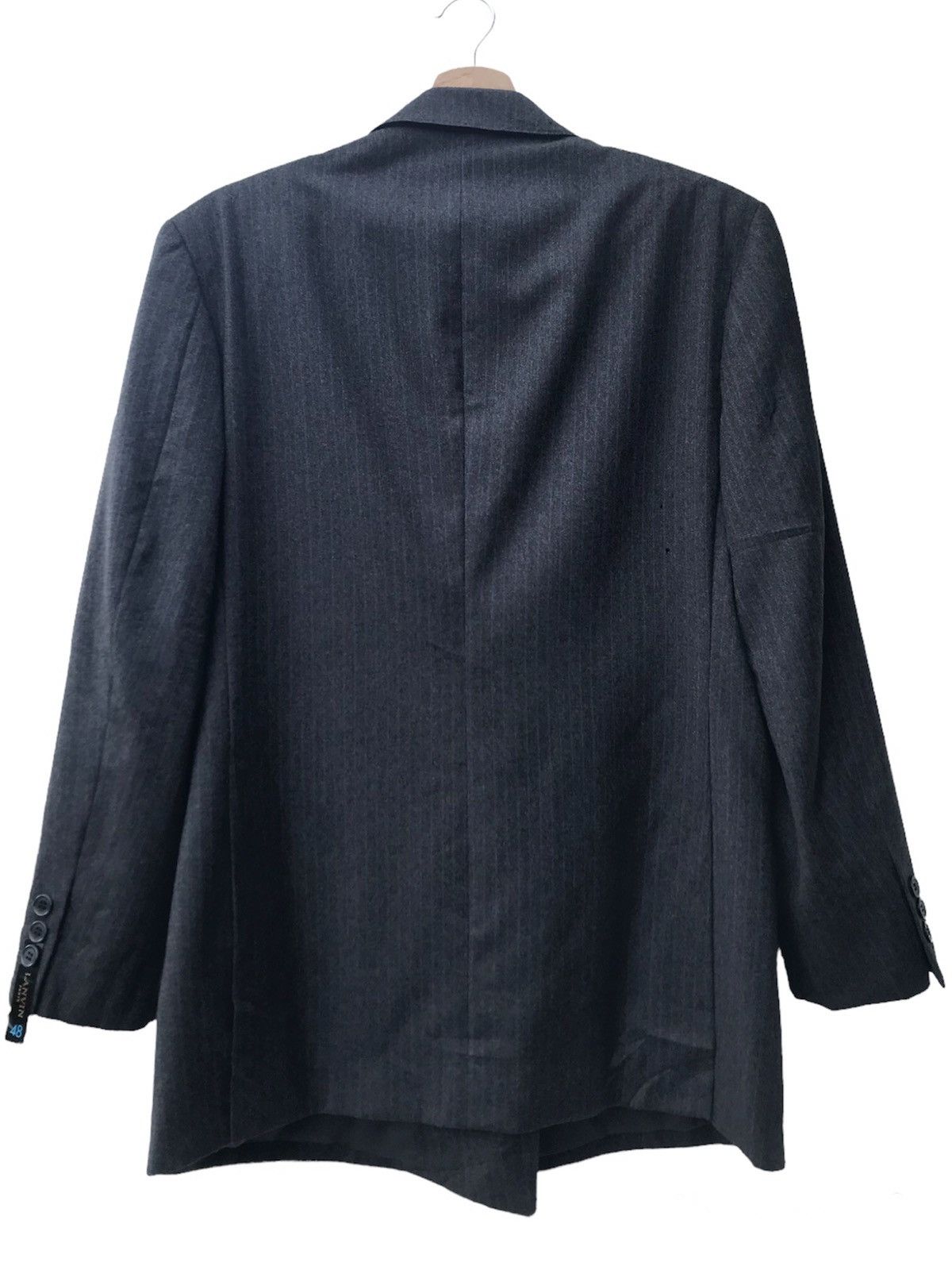 Lanvin Lanvin Double Breasted Grey Striped Wool Blazer Size US M / EU 48-50 / 2 - 6 Thumbnail
