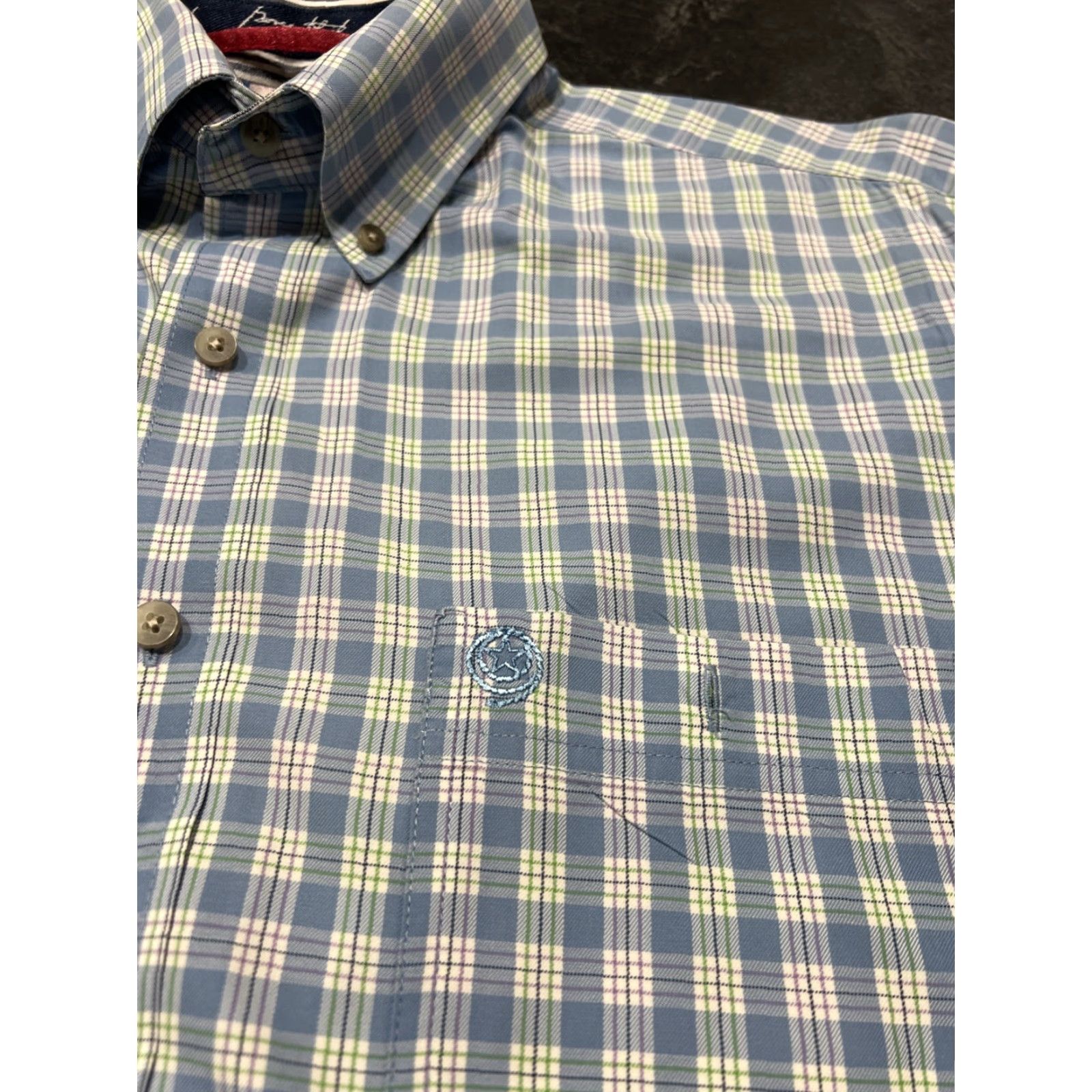 Wrangler Wrangler Shirt Mens XL Blue Plaid George Strait Button Western Cowboy Cut Rodeo Size US XL / EU 56 / 4 - 4 Thumbnail