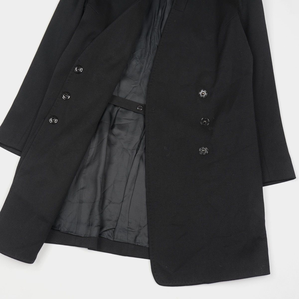 Ann Demeulemeester Ann Demeulemeester Wool Black Coat Jacket Kimono Vintage Size S / US 4 / IT 40 - 18 Thumbnail