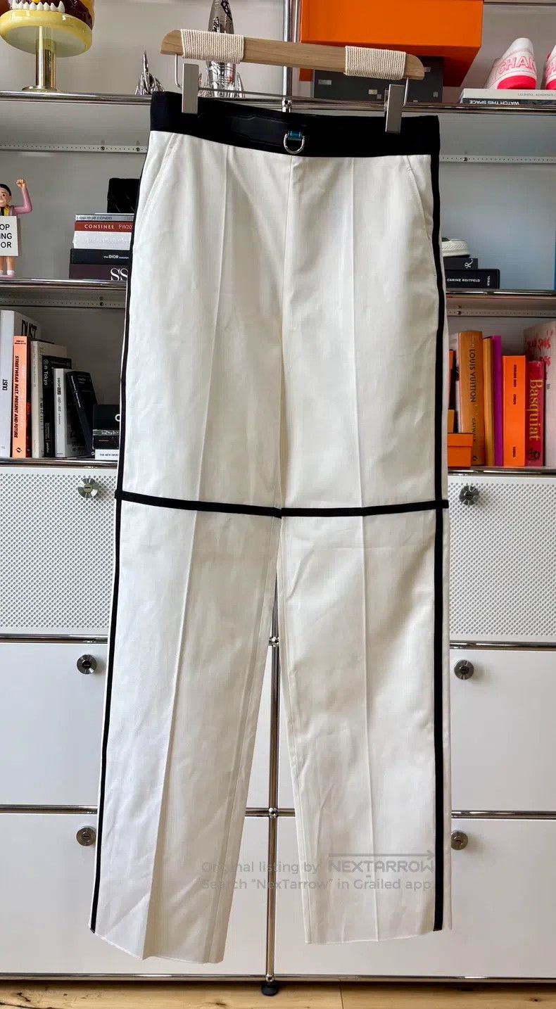 Hermes Hermes White Straight-Leg Pants Size 25" / US 0 / IT 36 - 1 Thumbnail