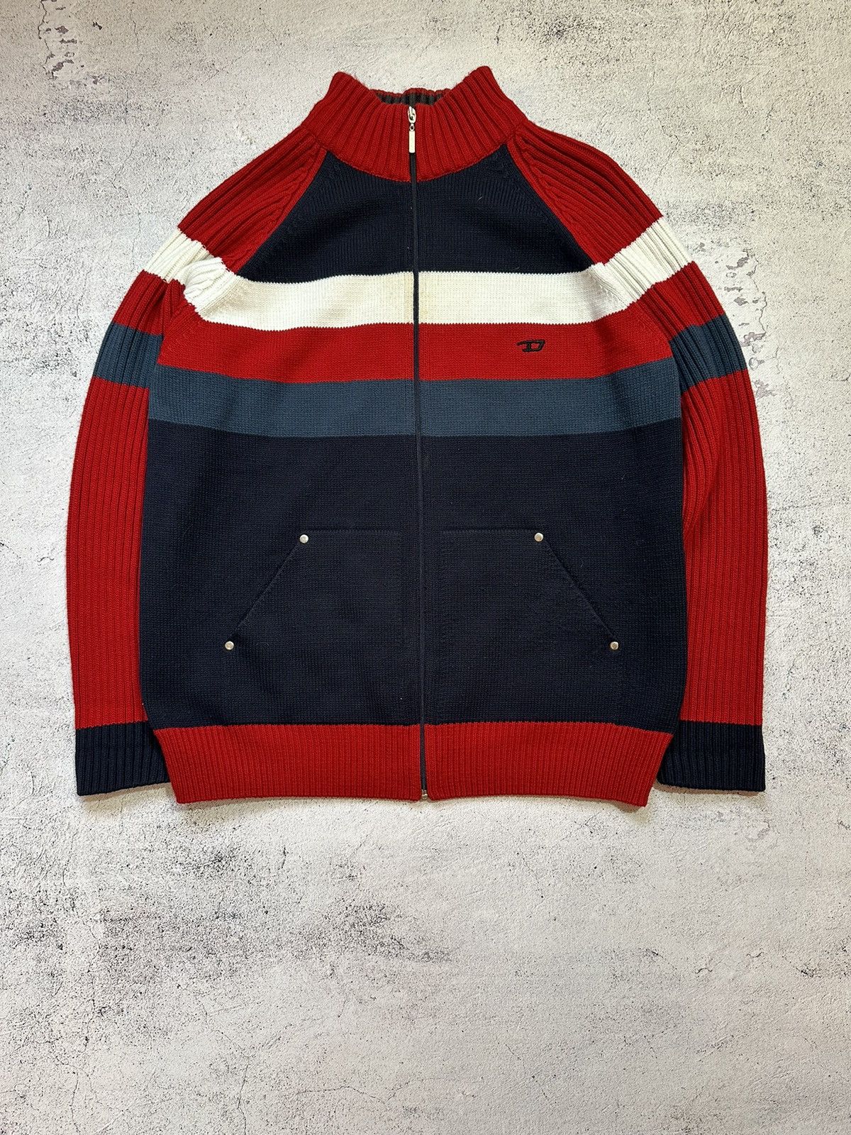 Diesel × Japanese Brand Vintage Diesel Zip Up Sweater Size US M / EU 48-50 / 2 - 2 Thumbnail