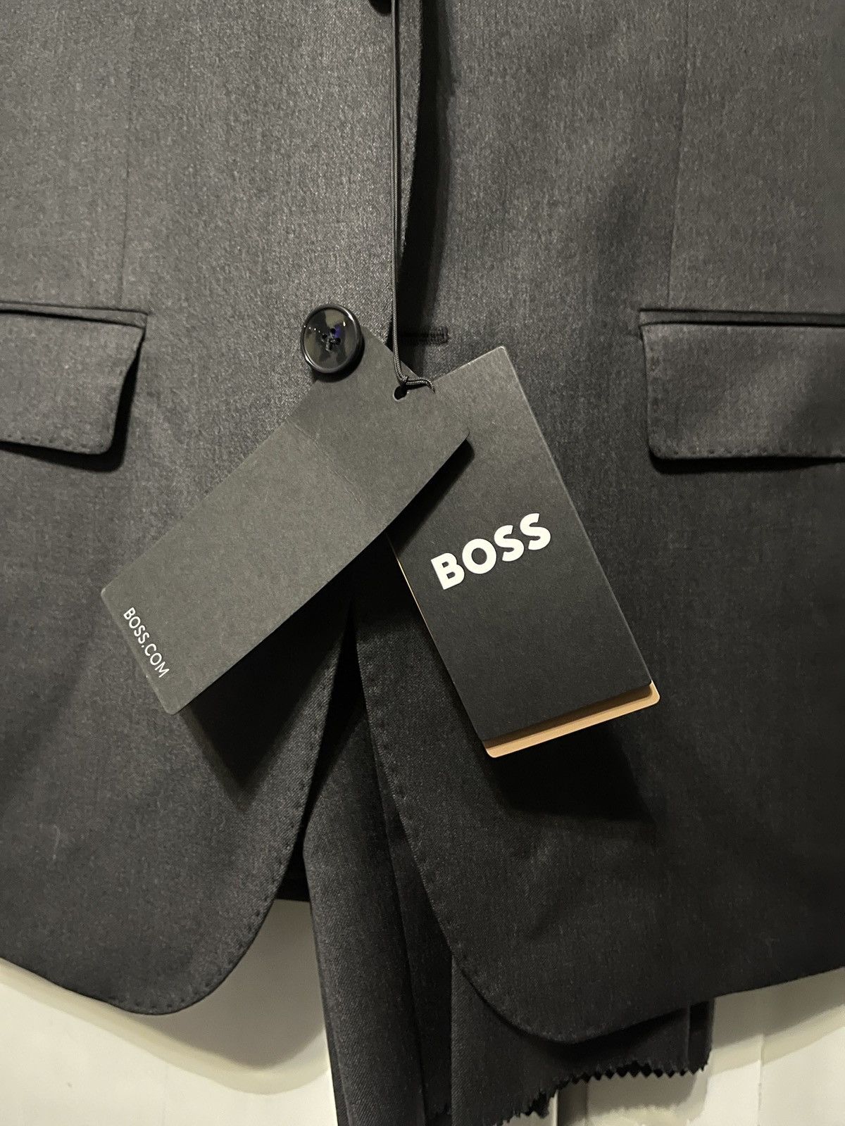 Hugo Boss Genius Wool Twill Slim Suit/Pants/Monogram Inside Size 40S - 8 Thumbnail