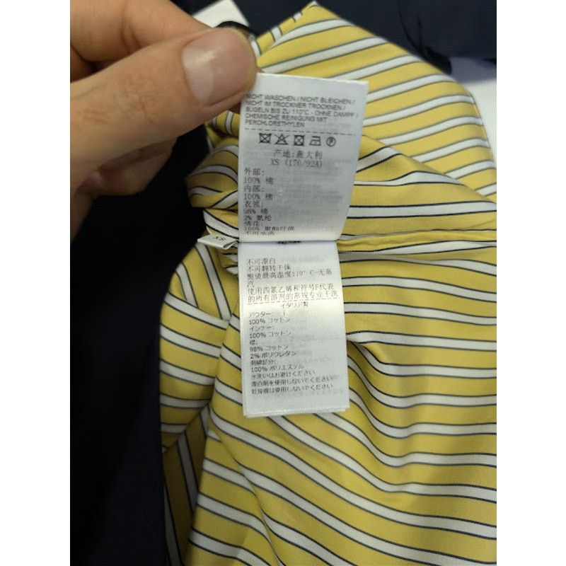 Bottega Veneta o1rshd1 Double Layer Cotton jersey T-Shirt Navy Blue/Yellow Size US XS / EU 42 / 0 - 18 Thumbnail