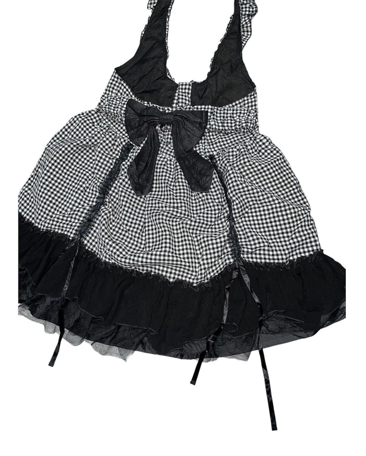 Japanese Brand ALGONQUINS Checkered halter jumper mini dress ➕ Size ONE SIZE - 7 Thumbnail