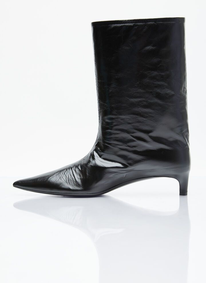Jil Sander o1loc1c0426 Leather Ankle Boots in Black Size US 7 / IT 37 - 3 Thumbnail