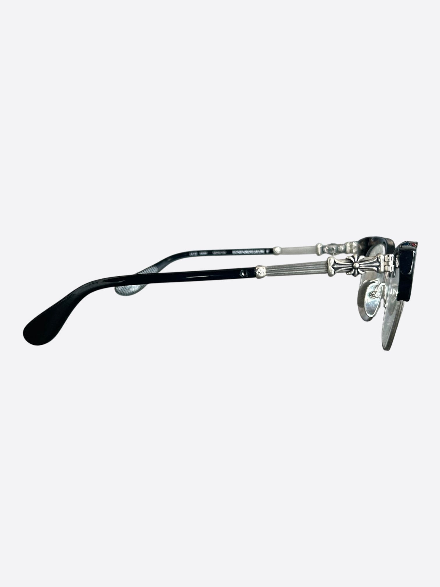 Chrome Hearts Chrome Hearts Black & Silver Bonennoisseur II Glasses Size ONE SIZE - 2 Thumbnail