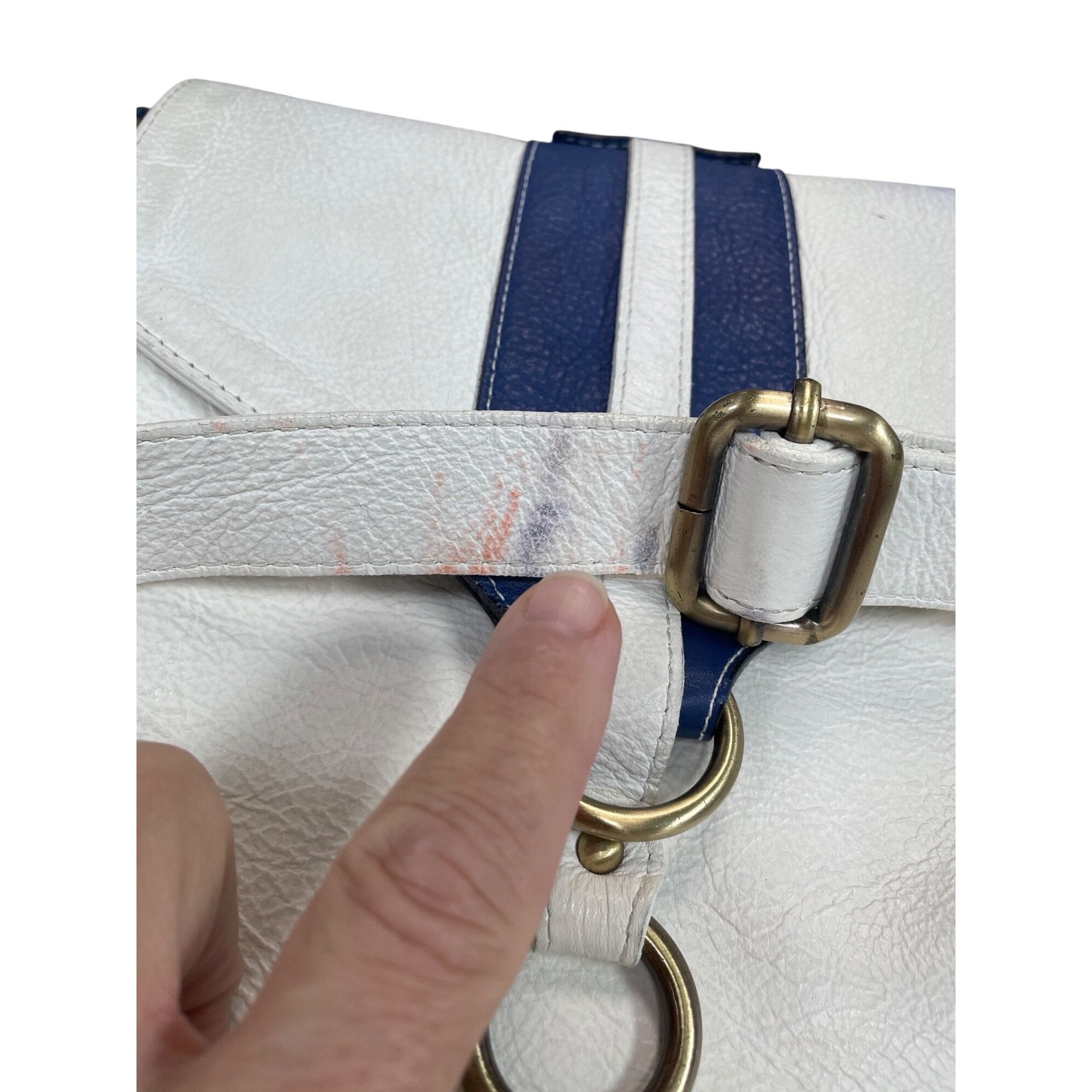 Other Avorio Italy leather white blue adjustable crossbody shoulde Size ONE SIZE - 12 Thumbnail
