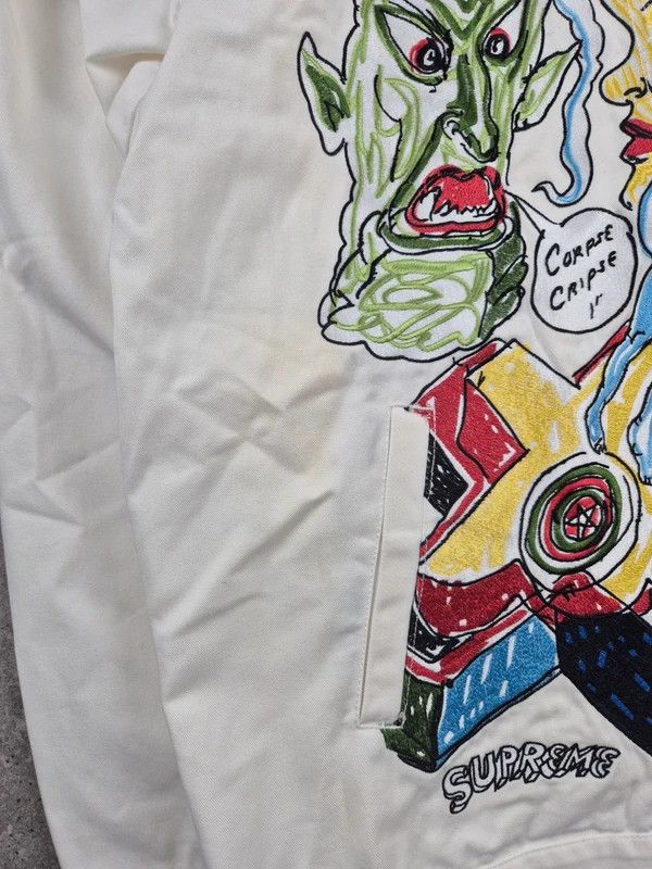 Supreme Supreme Men's White Daniel Johnston Work Full Zip Jackets XL Size US XL / EU 56 / 4 - 5 Thumbnail