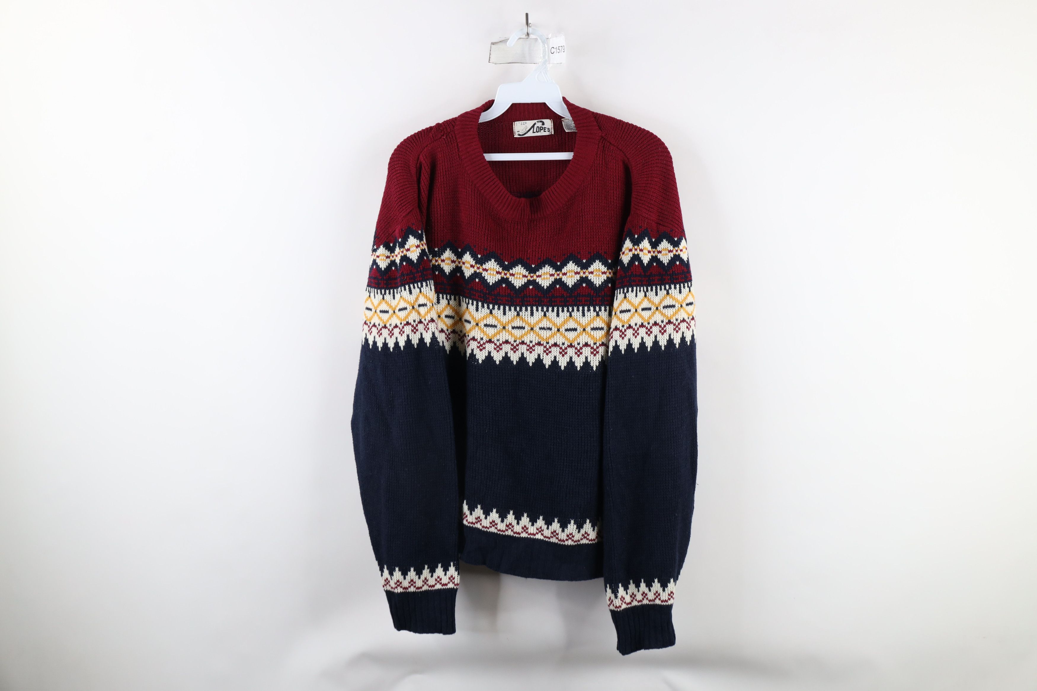 Vintage Vintage 70s Streetwear Rainbow Fair Isle Knit Sweater Size L / US 10 / IT 46 - 1 Thumbnail