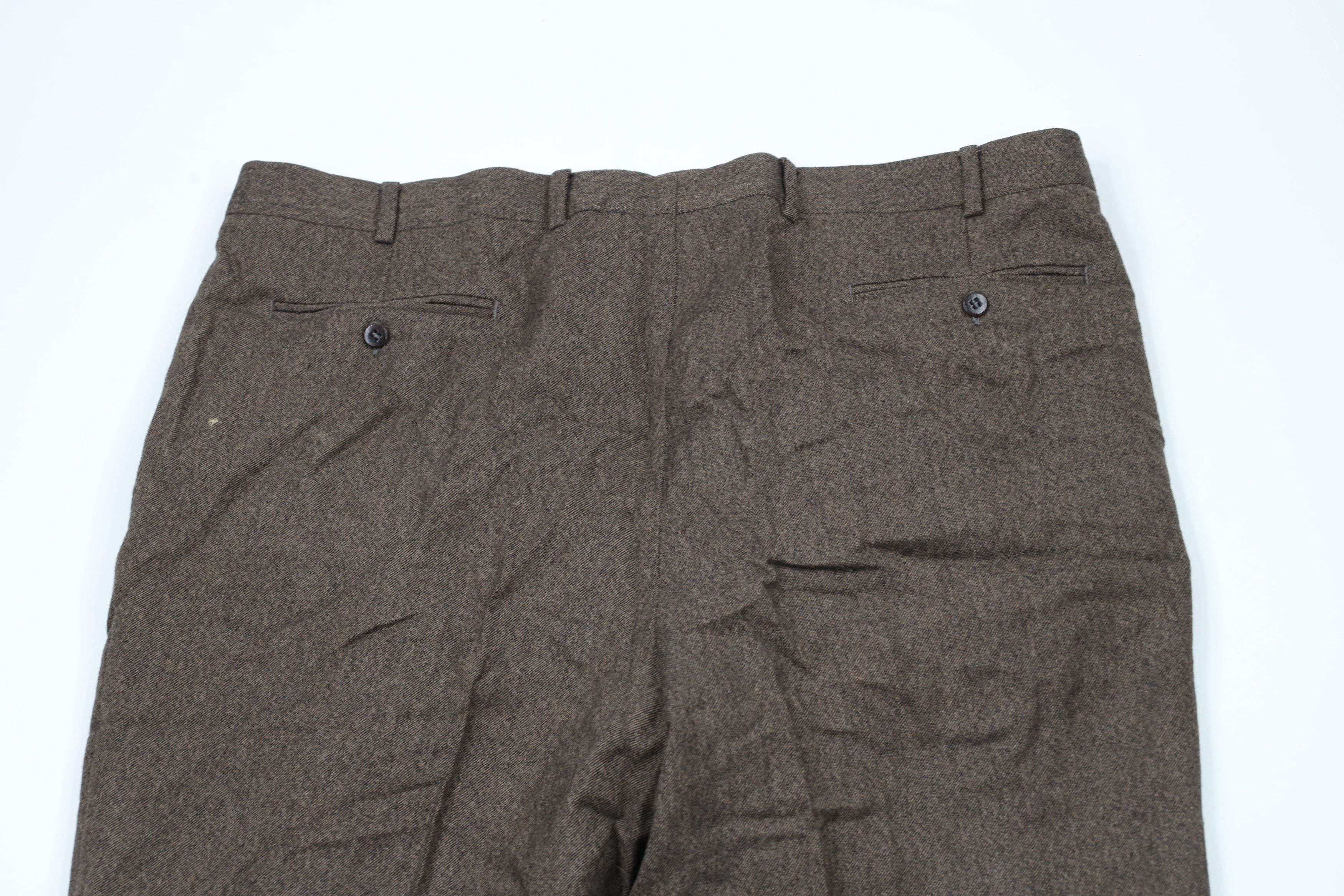Vintage Vintage 90s Streetwear Wool Cashmere Tweed Chino Pants Brown Size US 44 / EU 60 - 9 Thumbnail