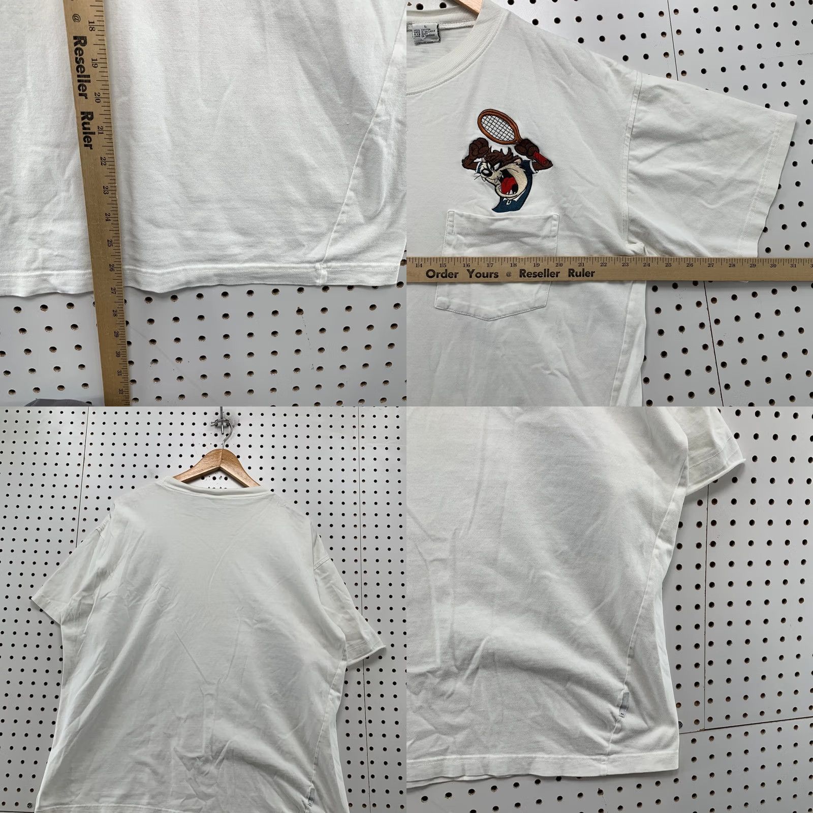Vintage VINTAGE Bugs Bunny Shirt Mens Large White Pocket Embroidered Tennis Size US L / EU 52-54 / 3 - 9 Thumbnail