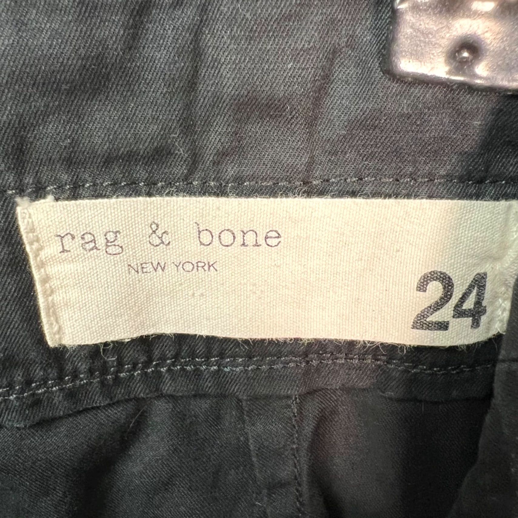 Rag & Bone rag & bone Womens Pants Utility Tapered Leg Black 24 Adult Womens High Rise Cotton Chino Pleated Size 42" / US 20 - 3 Thumbnail