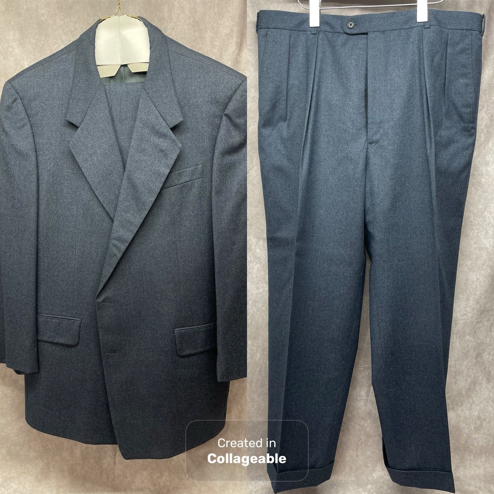 VTG CHANEL KARL LAGERFELD PARIS 2 PIECE SUIT SET NAVY BLAZER