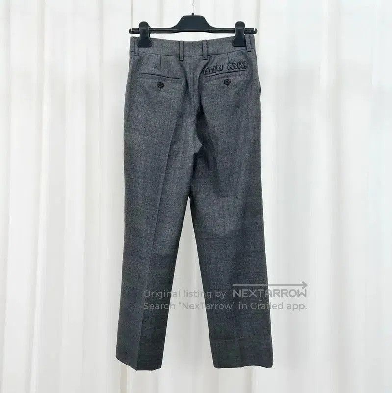 Miu Miu Miu Miu Gray Cotton Blend Embroidered Pants . Size 23" - 2 Thumbnail