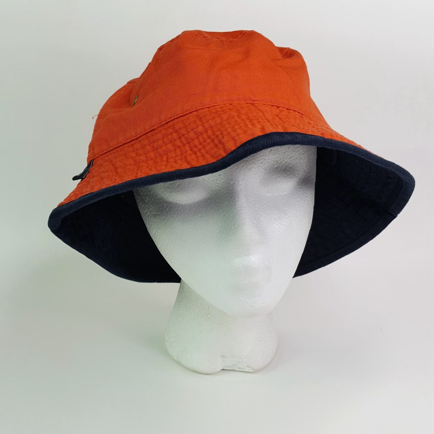 Vintage VINTAGE Town Talk Orange Twill Bucket Hat One Size Boonie Outdoor Brim Crusher Cap Golf Casual Military 90s Summer Mens Hat Size ONE SIZE - 2 Thumbnail