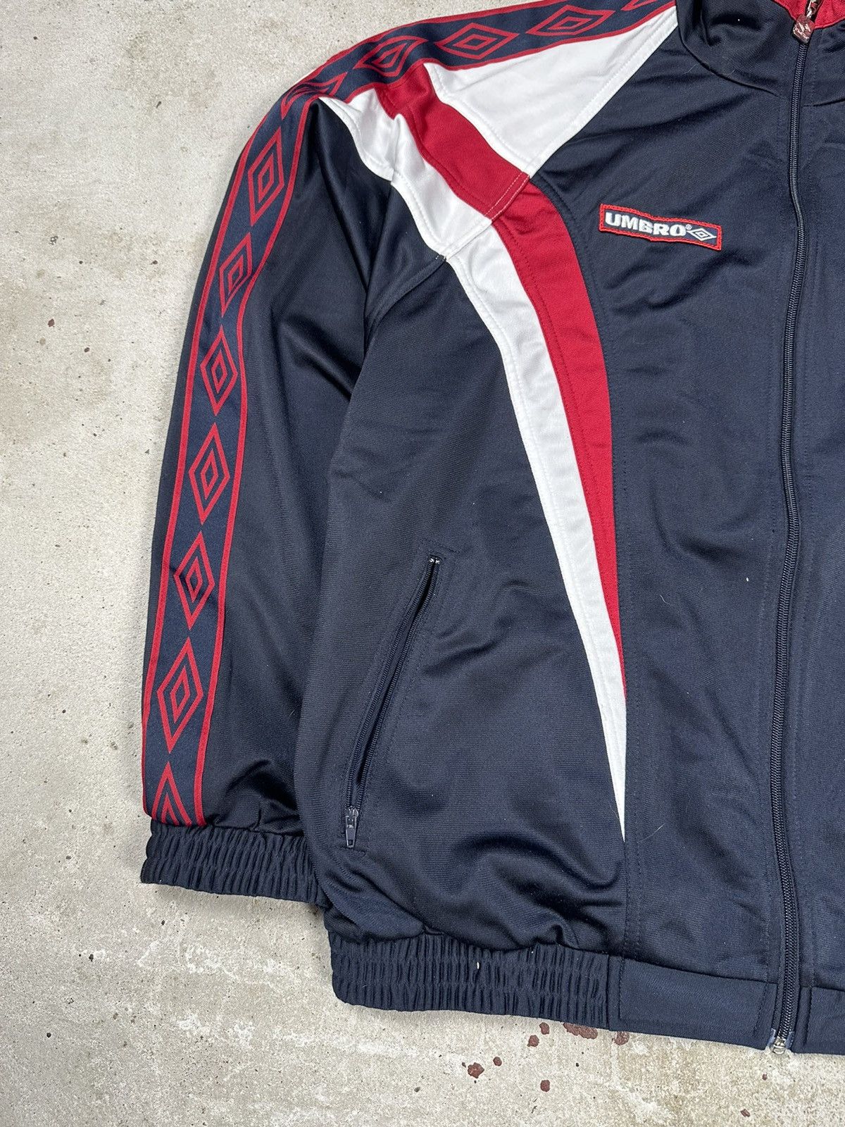Vintage UMBRO Track Jacket Full Zip Size L blue/red 90s