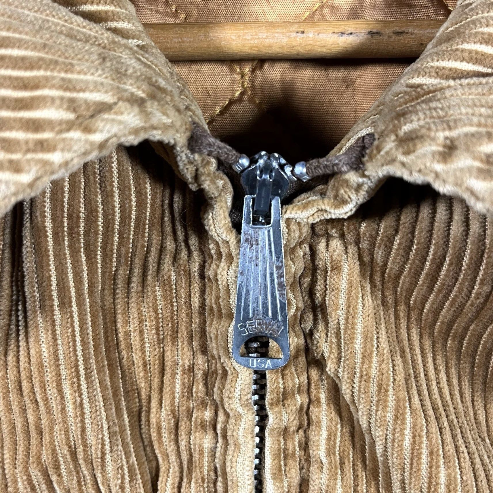 Vintage True Vintage Corduroy Jacket Bomber Zip Zipper Mens Large 60s 70s Ricky Eisenhower Serval Yellow U.S.A. United States Vintage Yes Size US L / EU 52-54 / 3 - 3 Thumbnail