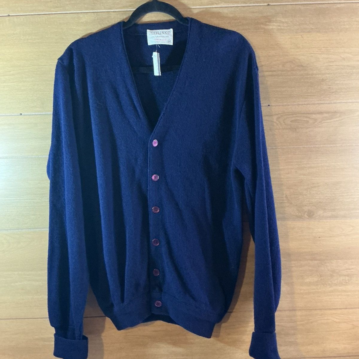 Other Jefflinks Lord Jeff Vintage 60-70’s Men's M Navy Cardigan Size US M / EU 48-50 / 2 - 1 Thumbnail