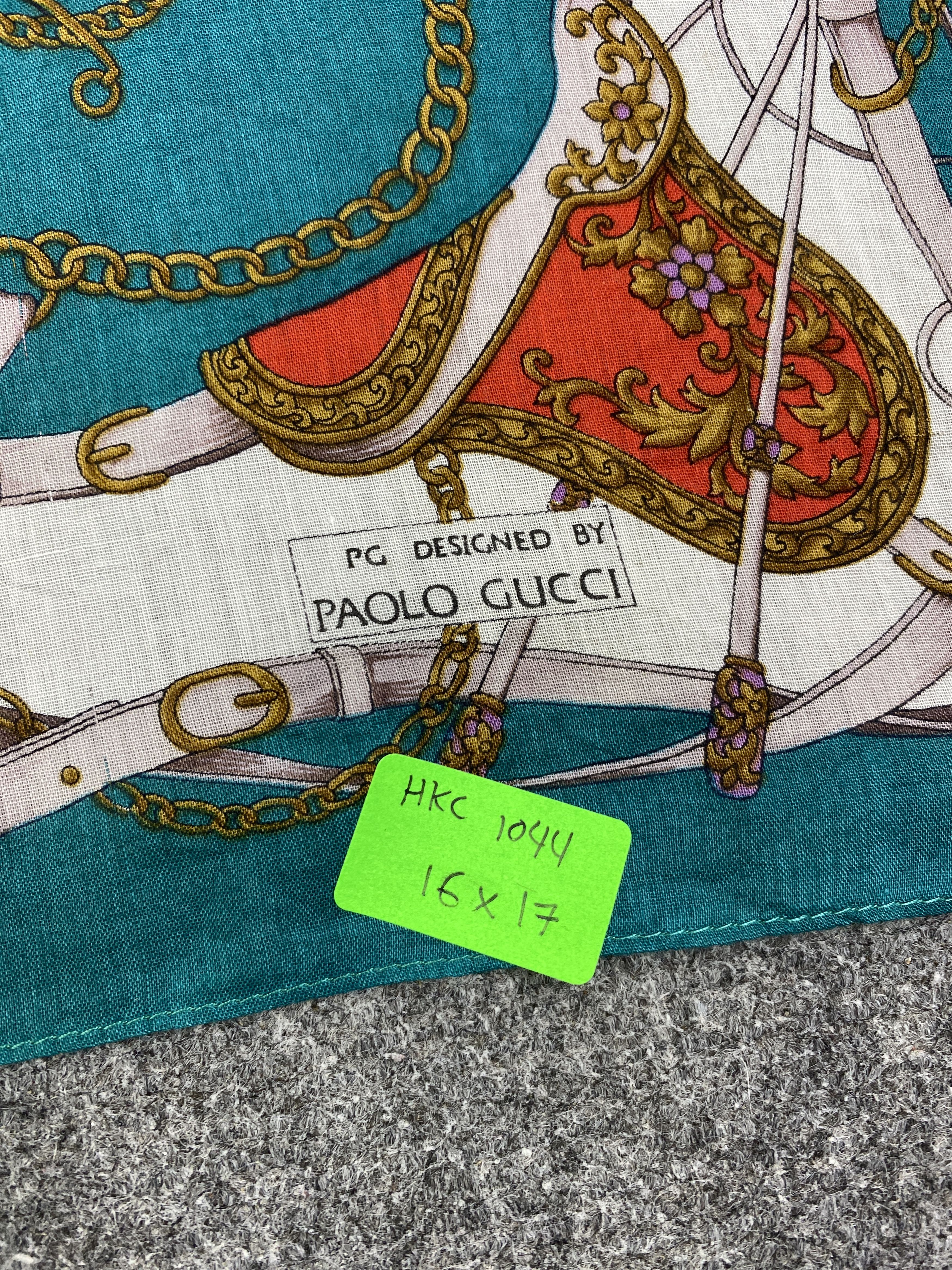 Paolo Gucci Vintage Paolo Gucci Handkerchief / Neckerchief HKC1044 Size ONE SIZE - 6 Thumbnail