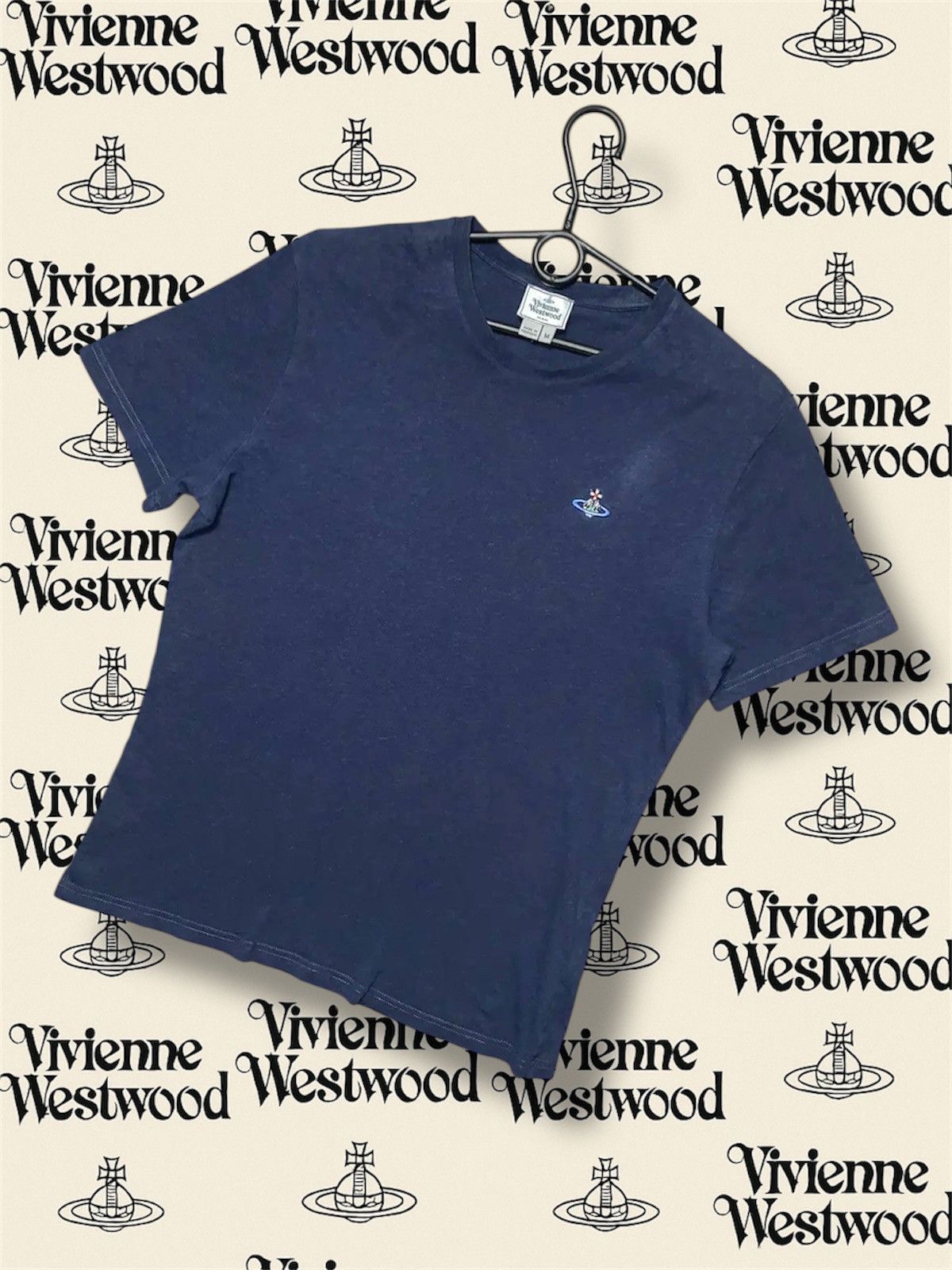 Vivienne Westwood tee with logo T-shirt navy size M