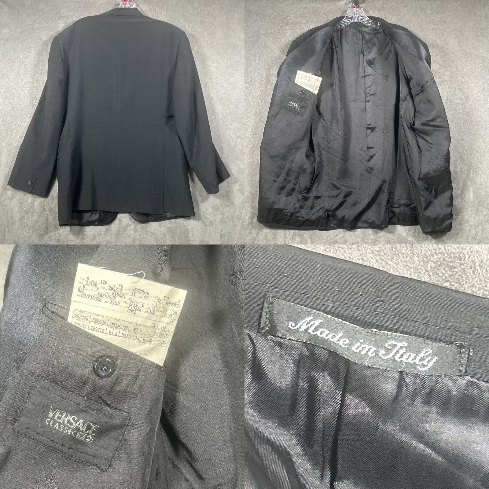 Versace Versace Blazer Jacket Black Mens 40R Wool Silk 4 Button Cuff One-Button Front 3-Button Front Versace Classic Blazer Size 40R - 8 Thumbnail